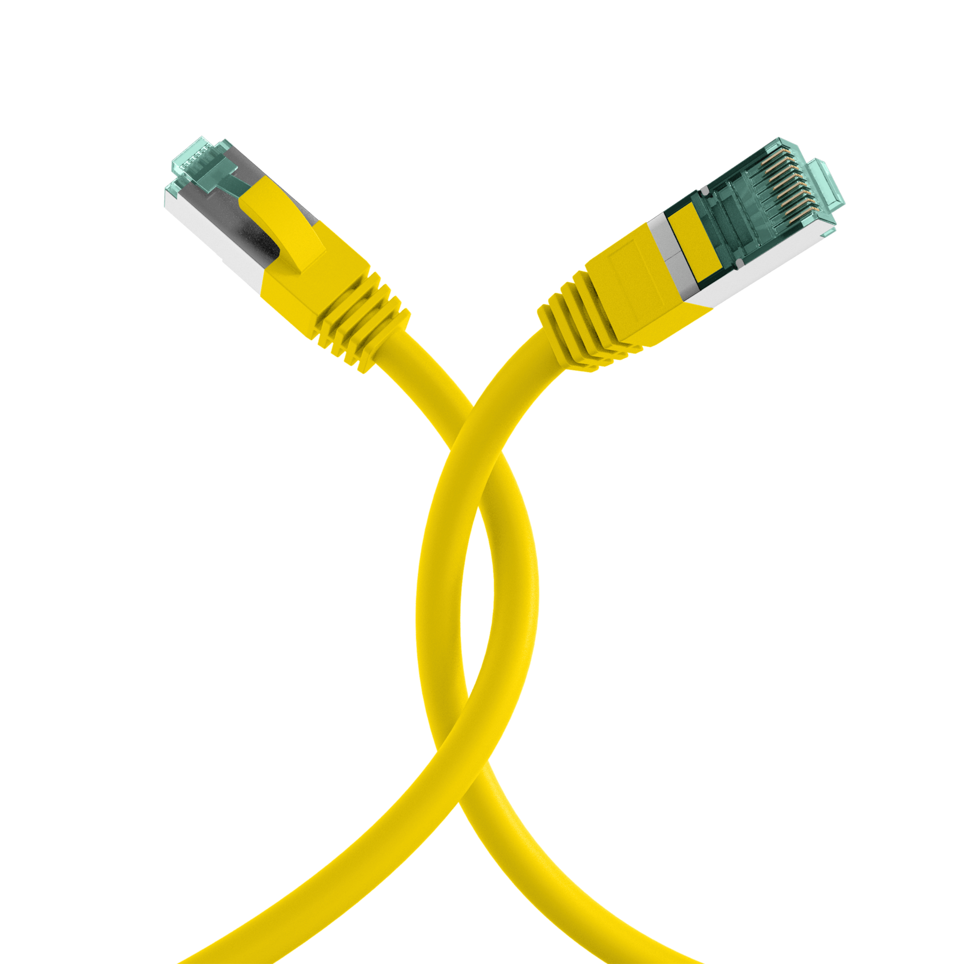 RJ45 Patch Cord Cat.6A S/FTP LSZH yellow 0,25m