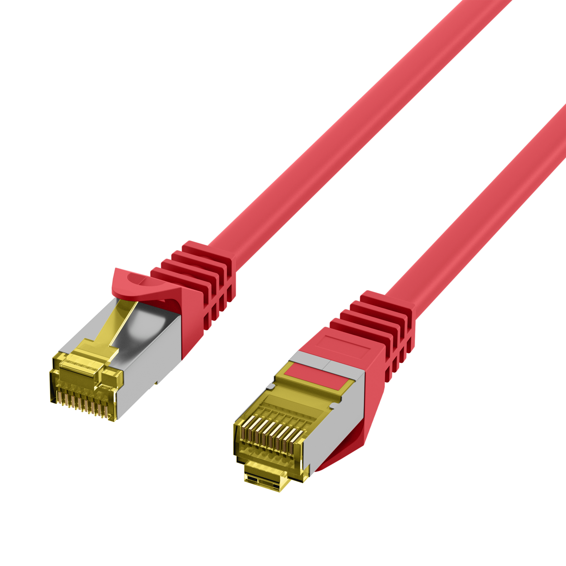 RJ45 Patch Cord Cat.6A S/FTP LSZH Cat.7 raw cable red 0,5m
