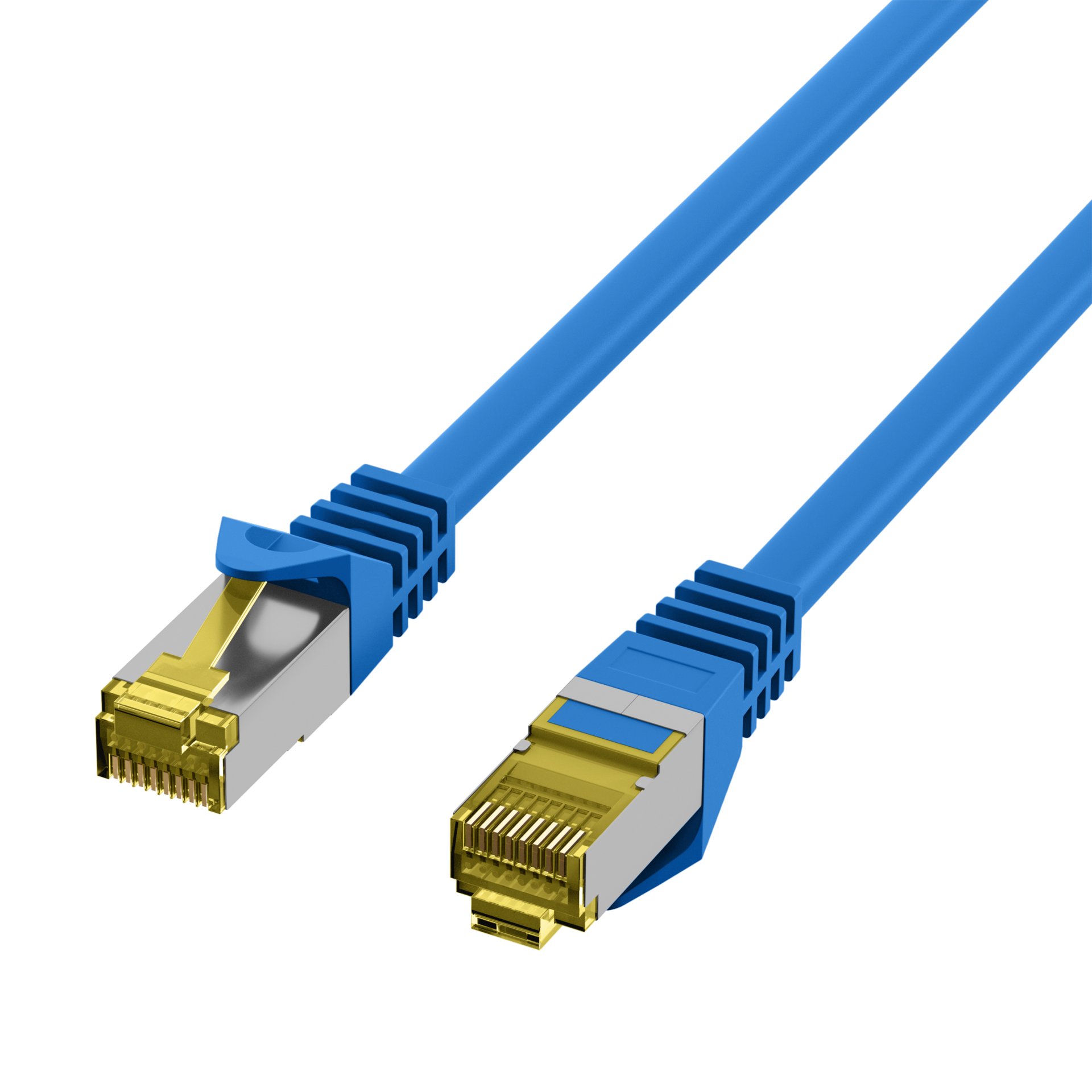 RJ45 Patch Cord Cat.6A S/FTP LSZH Cat.7 raw cable blue 25m