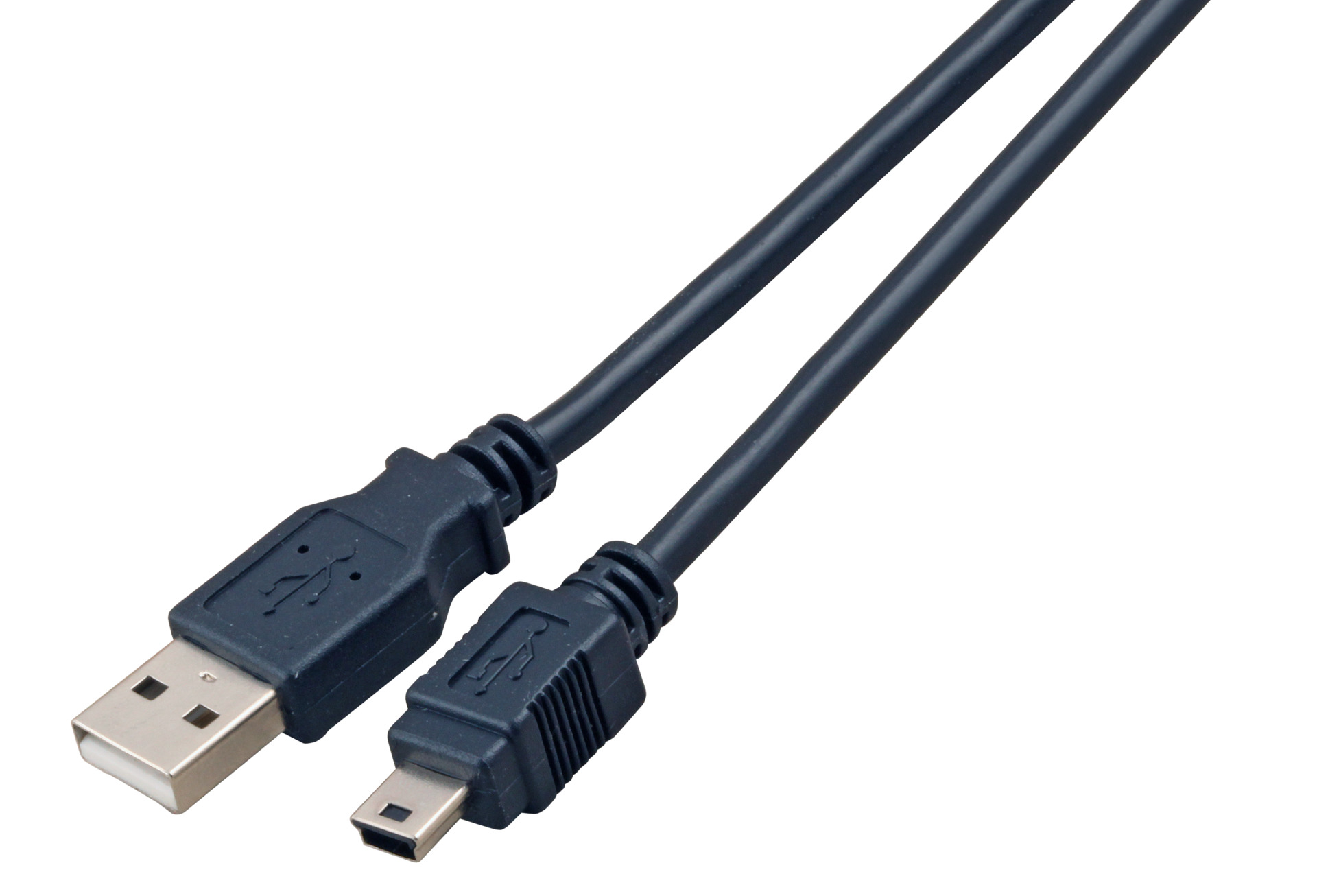 USB2.0 Connection Cable A-Mini B (5pol), M-M, 3.0m, grey, Classic