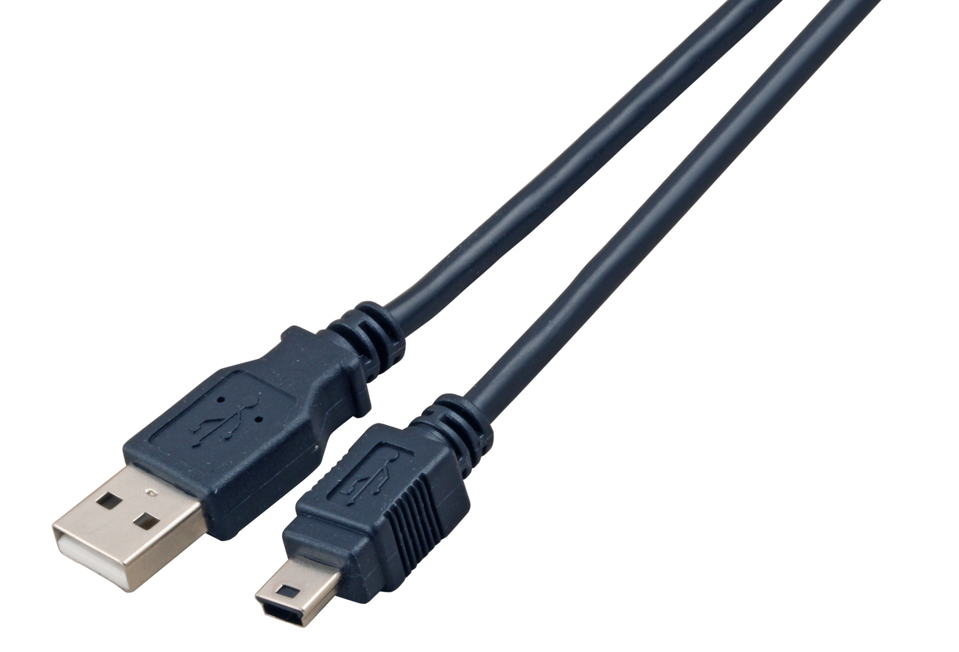 USB2.0 Anschlusskabel A-Mini B (5polig),, St.-St., 3,0m, grau, Classic