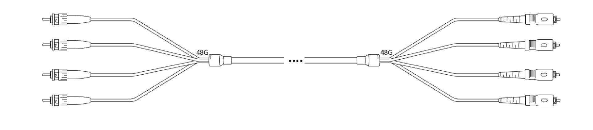 U-DQ(ZN)BH OM2 50/125µm ST/SC 8G 1,0m