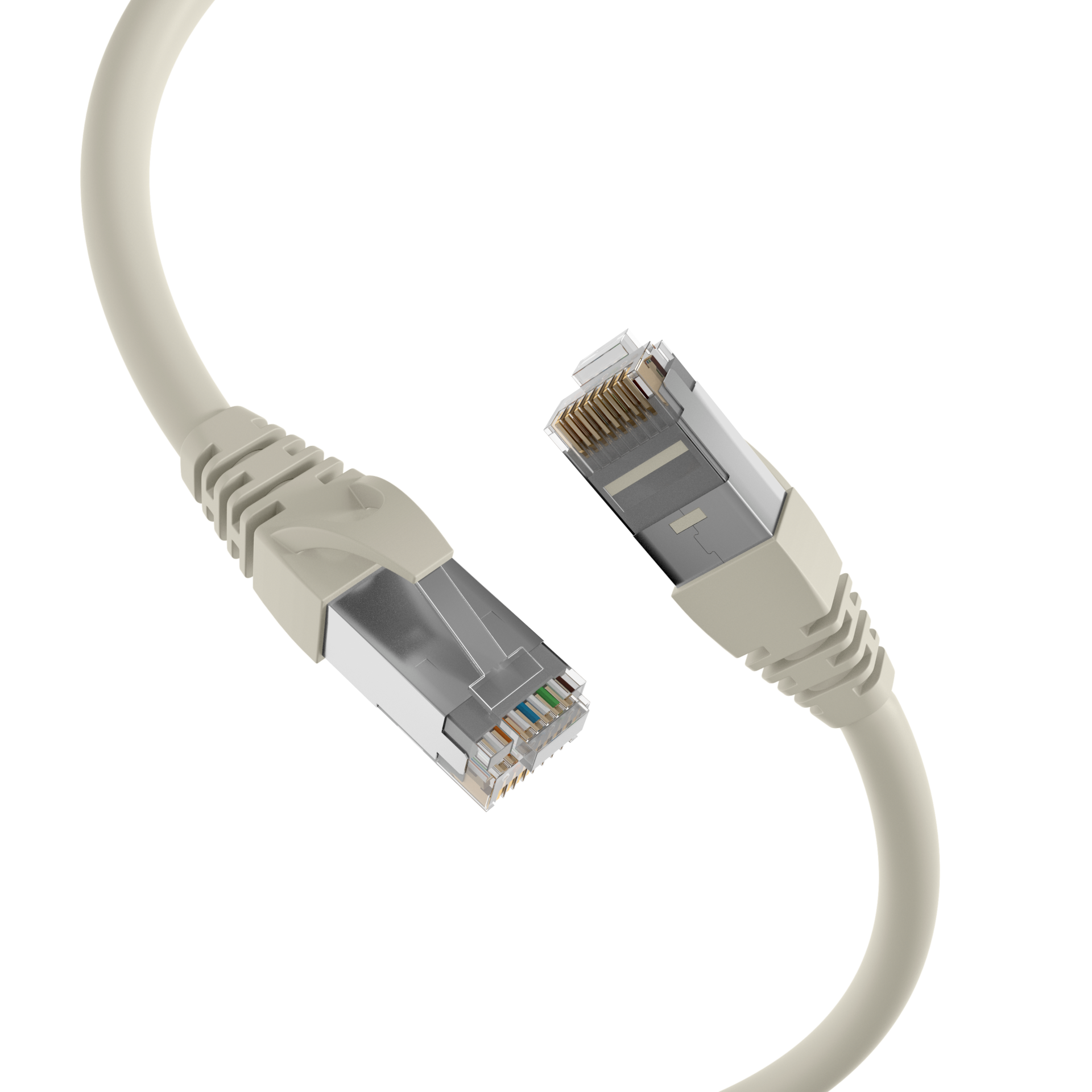 RJ45 Patchkabel Cat.6A  S/FTP PVC  UL grau 60m