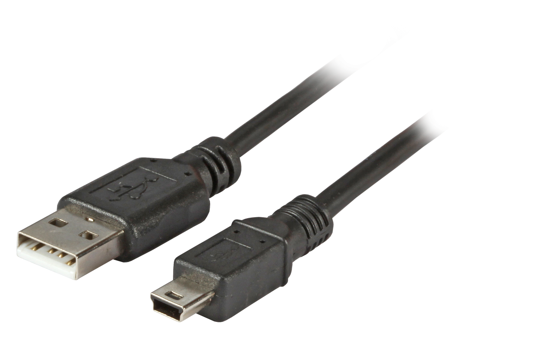 USB2.0 Connection Cable A - Mini B (5pol), M-M, 1,8m, black, Standard