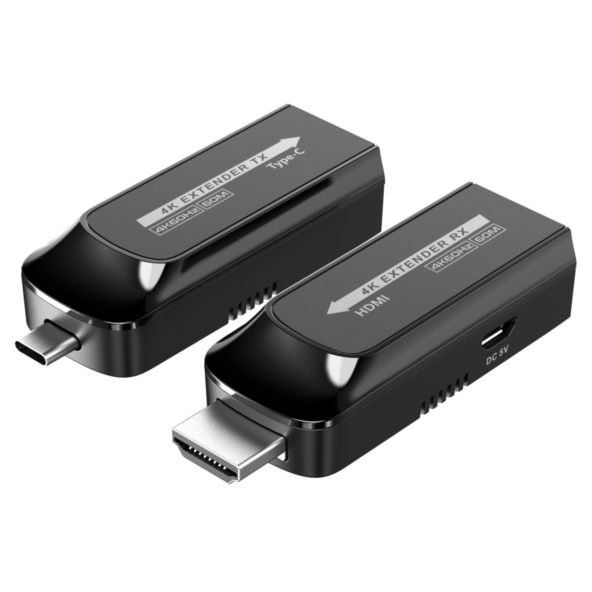 Techly USB-C auf HDMI 4k 120Hz Extender über Cat.6/6A/7-Kabel 60m