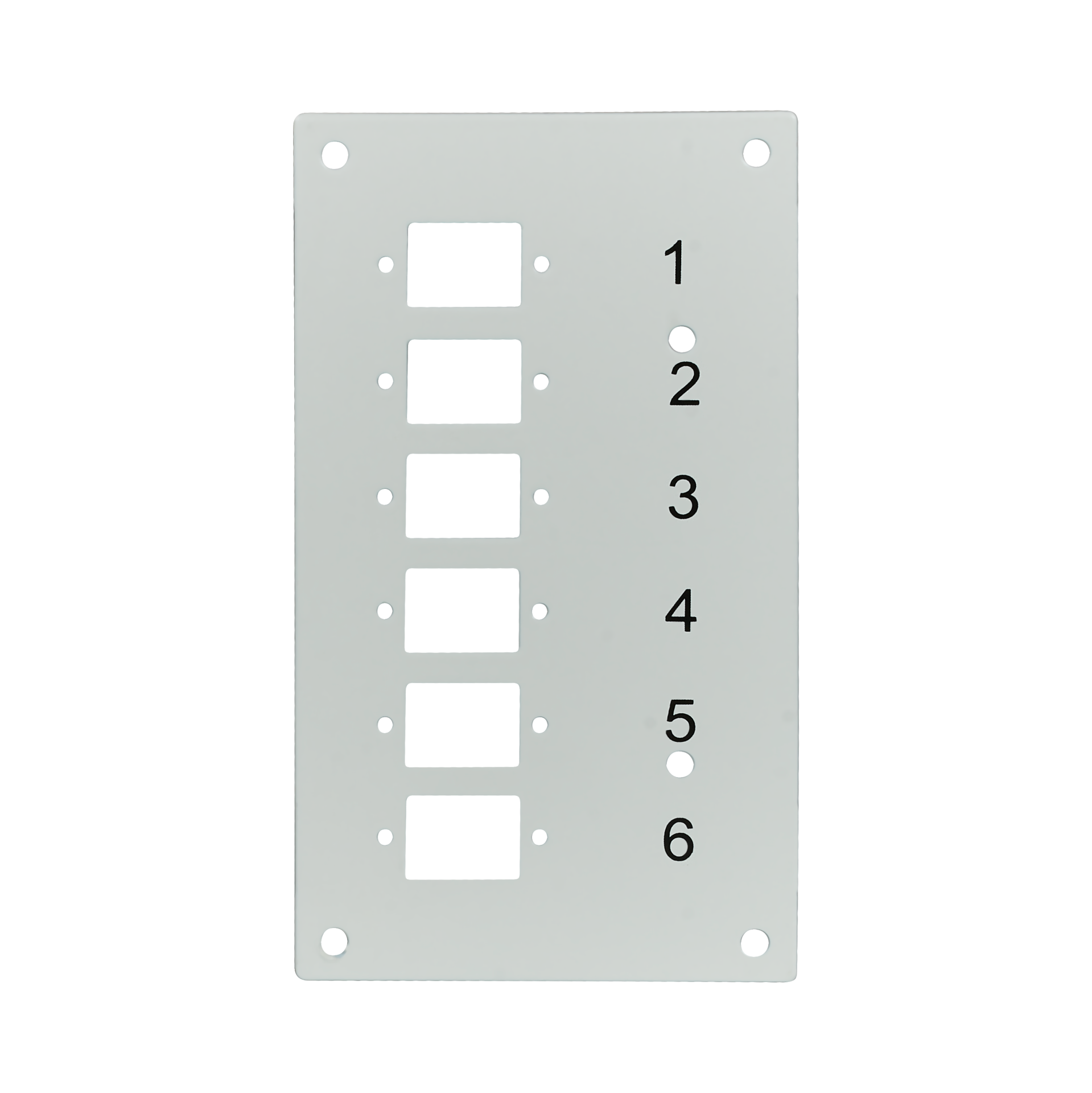 Frontblende für 6 x SC-S, LC-D, E2000® mit Ø1,7mm Schraublöcher