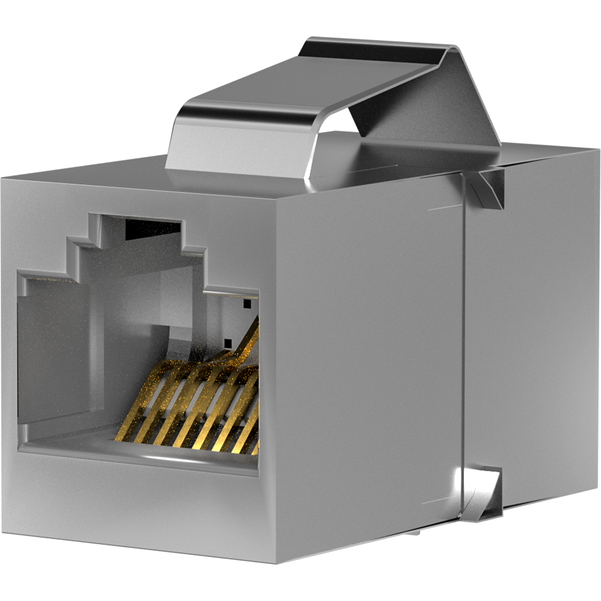 Keystone Einbauadapter RJ45 Bu/Bu STP, Cat.5e, Edelstahlgehäuse