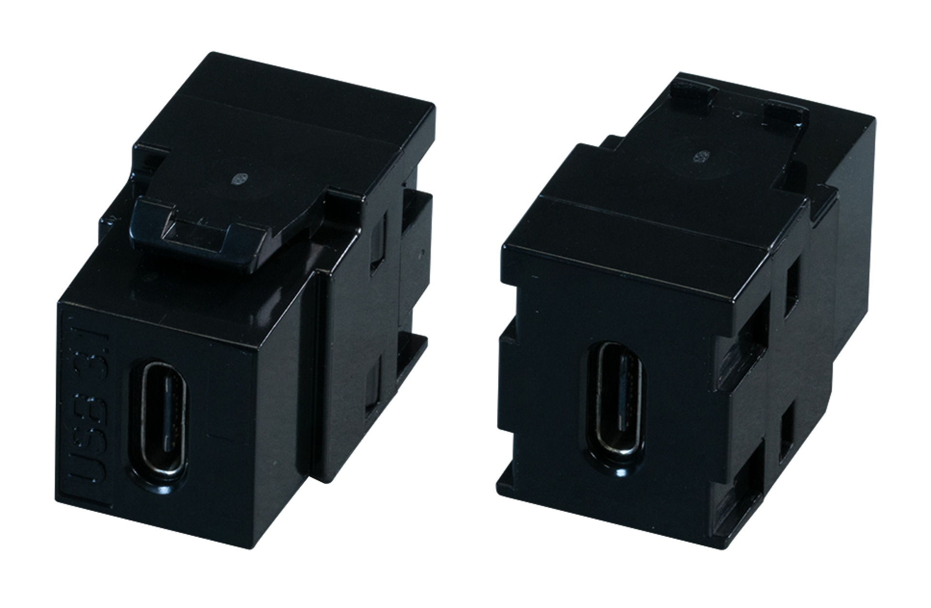 Keystone Adapter USB3.2 schwarz, Typ-C-Buchse/C-Buchse 10Gbit/s, 60W