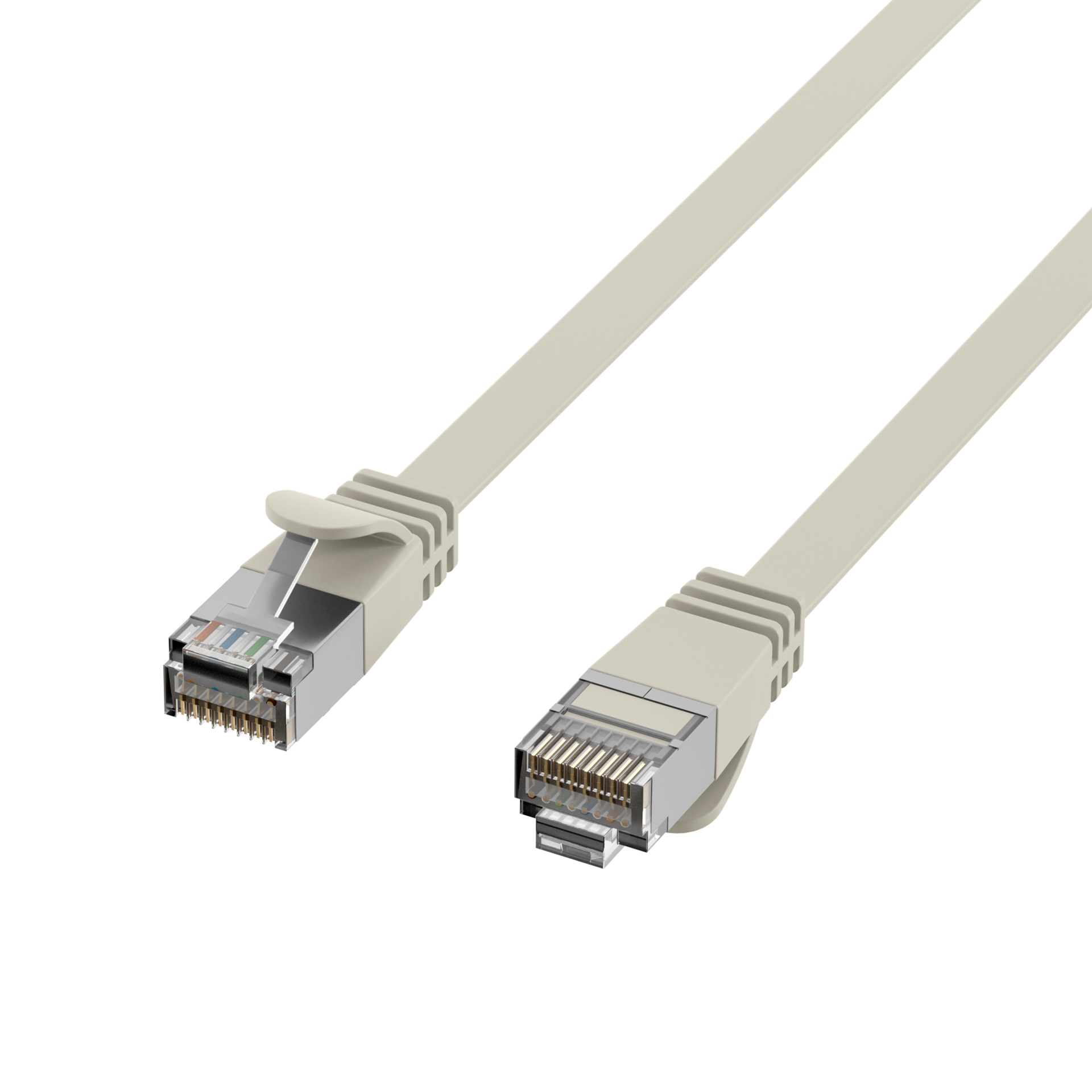 RJ45 Flachpatchkabel Cat.6A U/FTP PVC  grau 3m