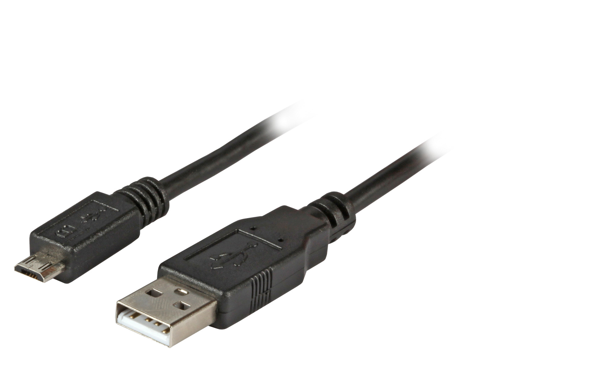 USB2.0 Anschlusskabel A-Micro-B 5pol., St.-St., 0,5m, schwarz, Premium