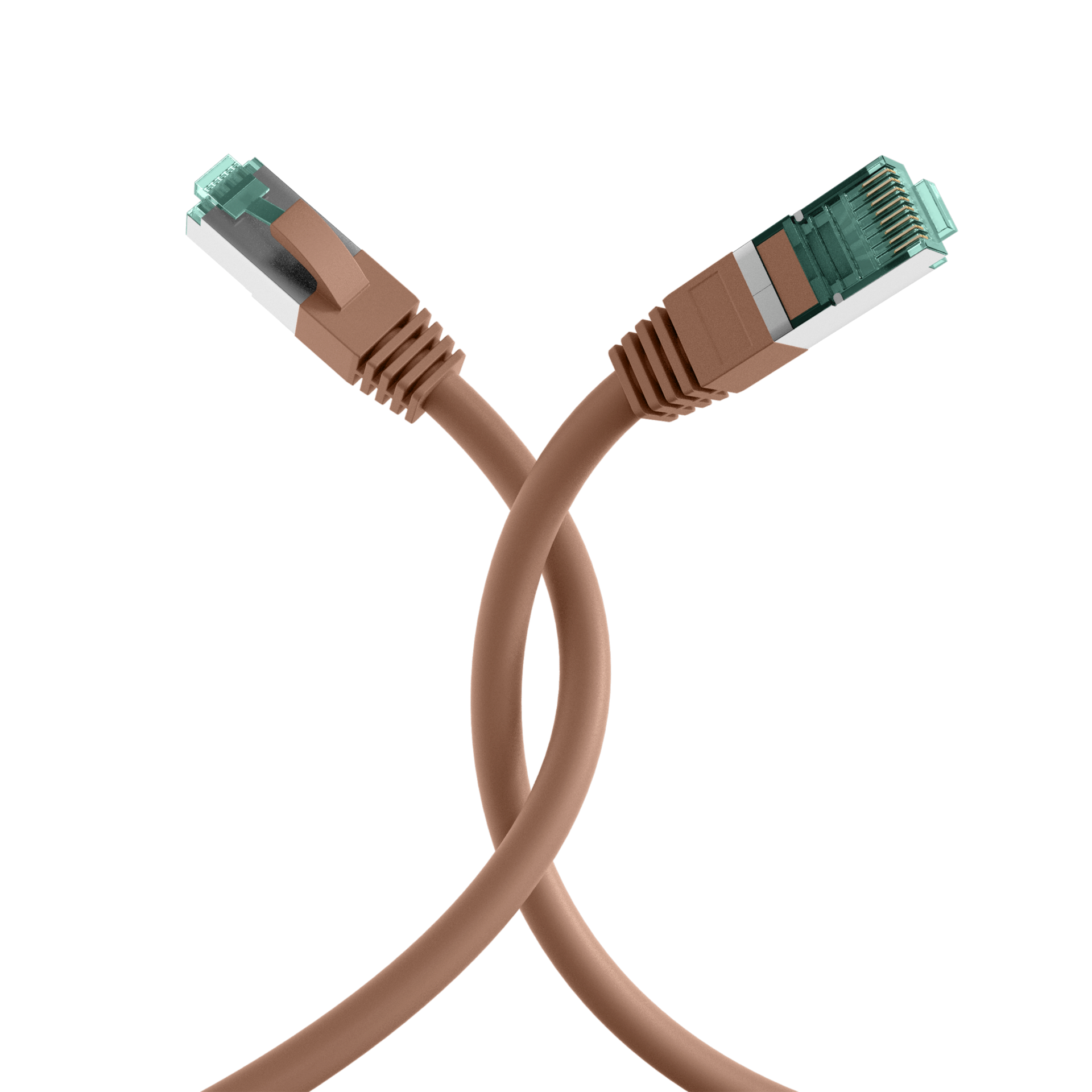 RJ45 Patchkabel Cat.6A S/FTP LSZH  braun 50m