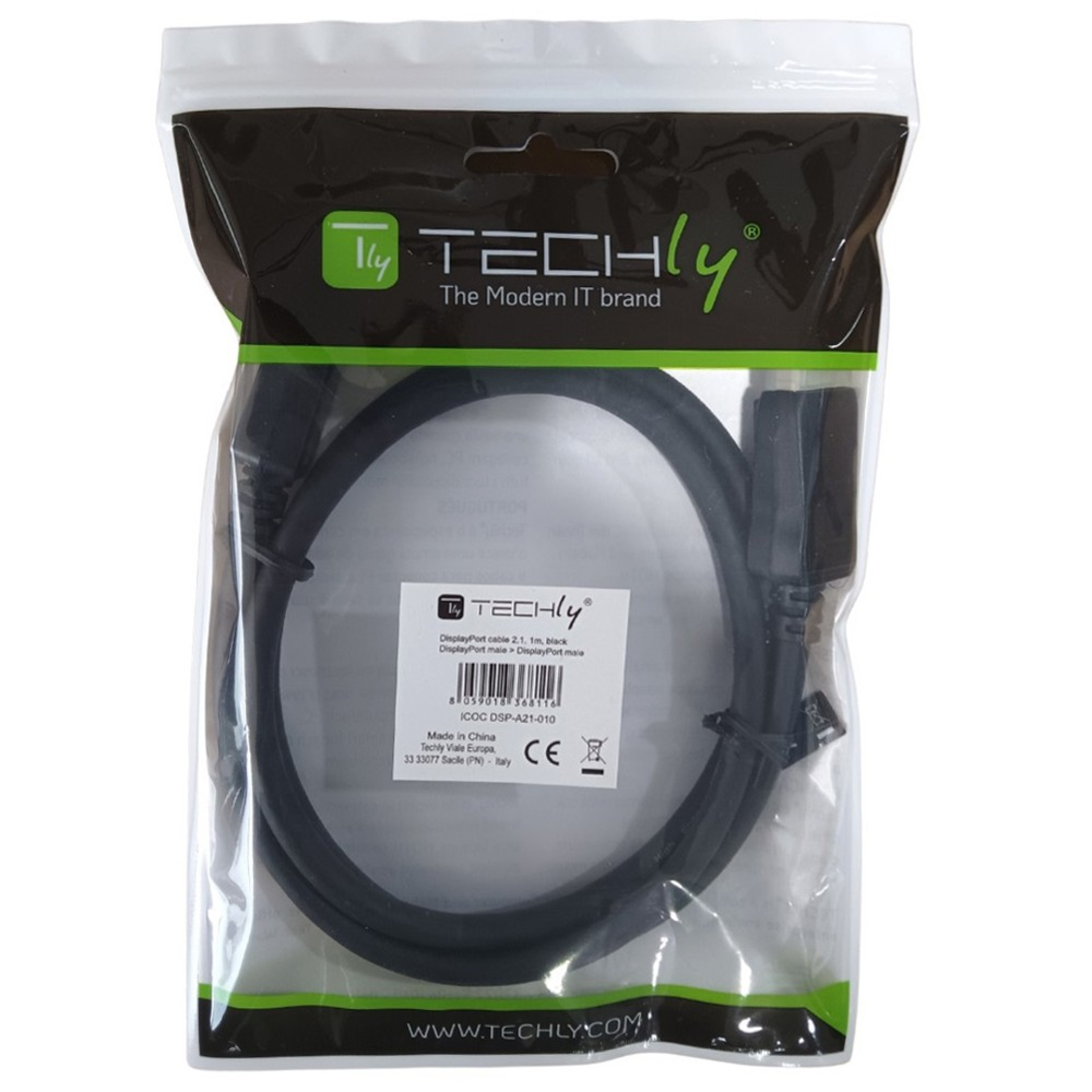 Techly Displayport 2.1 Audio/Video Kabel 4k, 5m schwarz