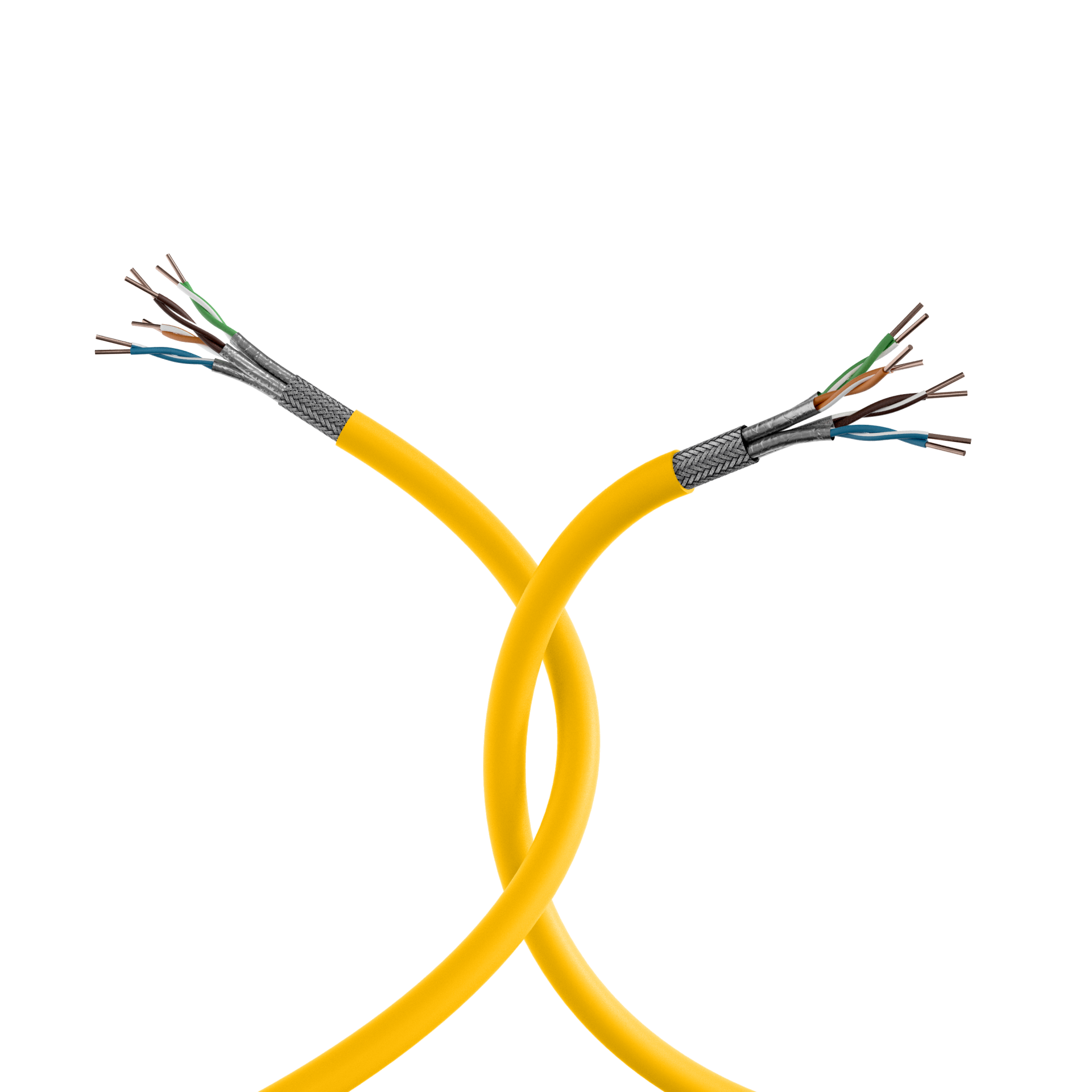 INFRALAN® Cat.7A 1250 AWG22 S/FTP 4P, CPR Dca 25Gbit/s ready yellow RAL1021