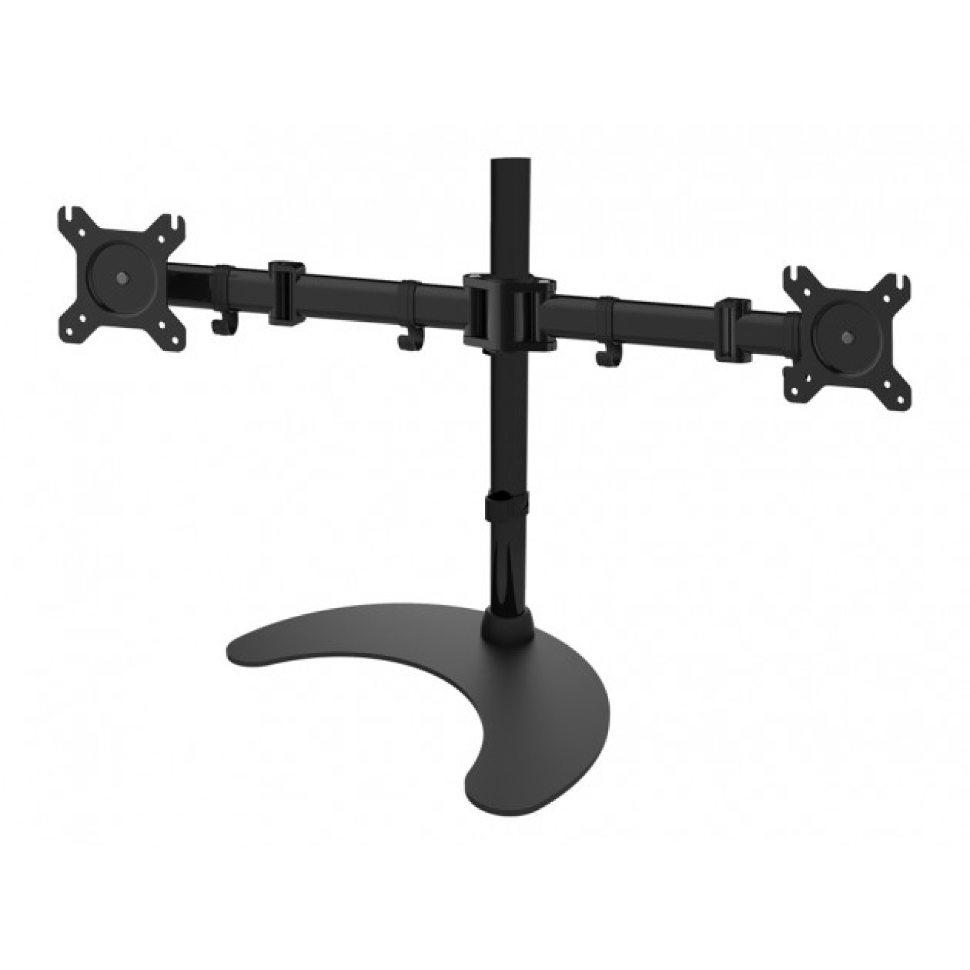 Desk stand for 2 LCDs 13"-27", with base