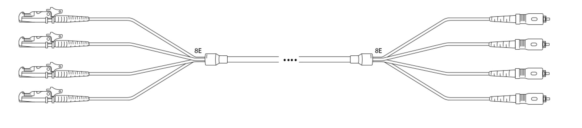 U-DQ(ZN)BH G657A 9/125µm E2000®-APC/SC-APC 24E 1,0m