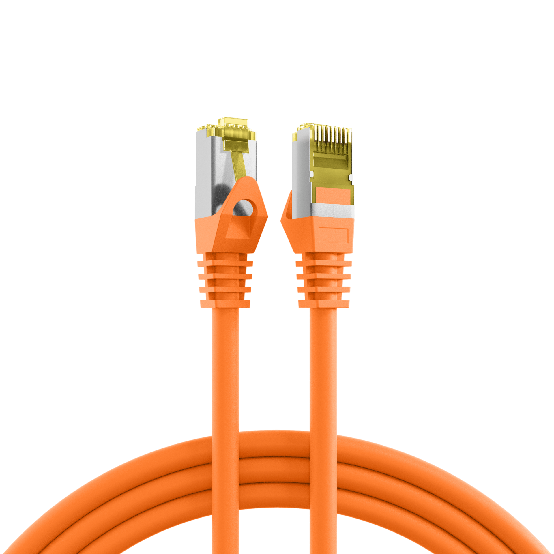 RJ45 Patch Cord Cat.6A S/FTP LSZH Cat.7 raw cable orange 1,5m