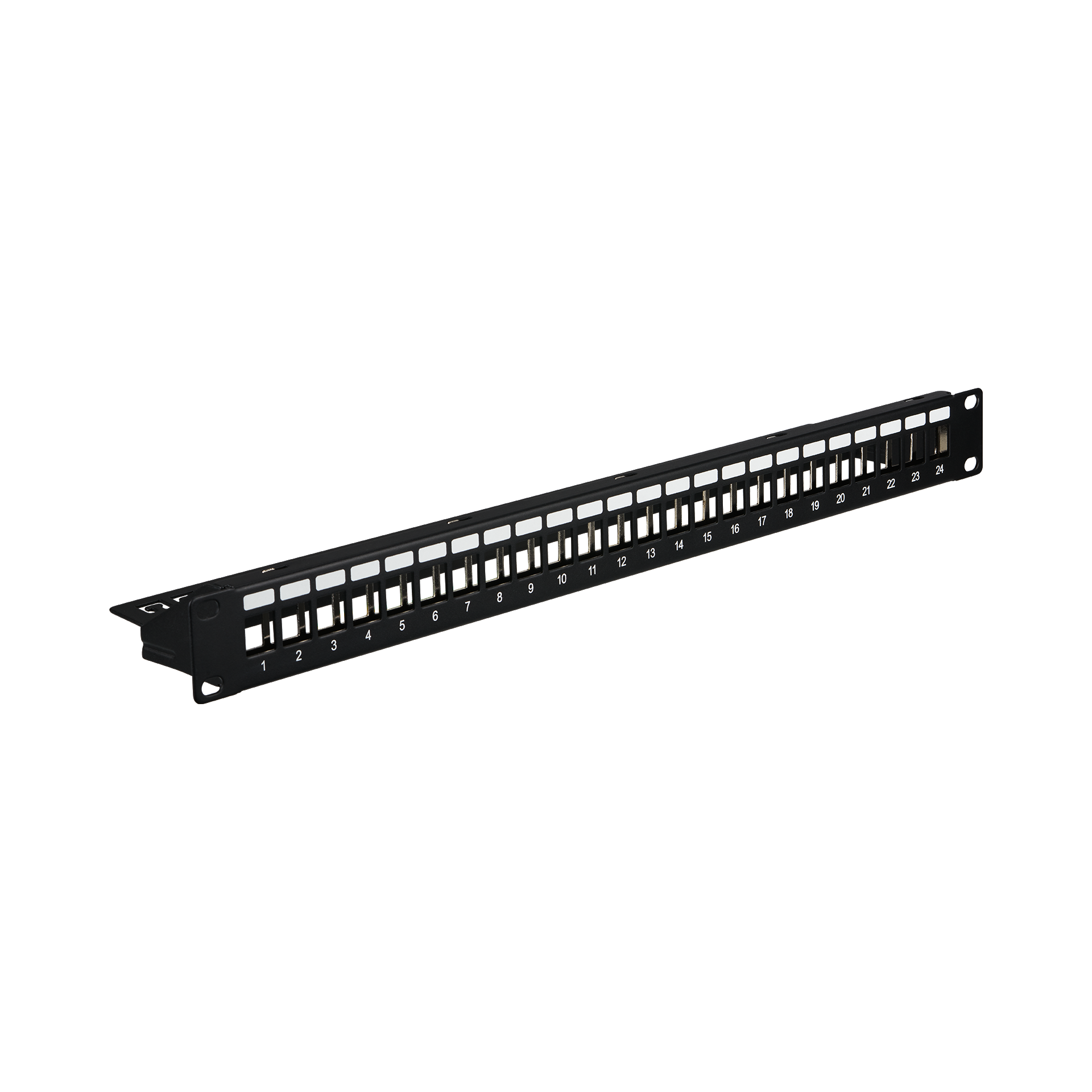 Verteilerfeld 19" 1HE, 24-Port, schwarz,RAL9005