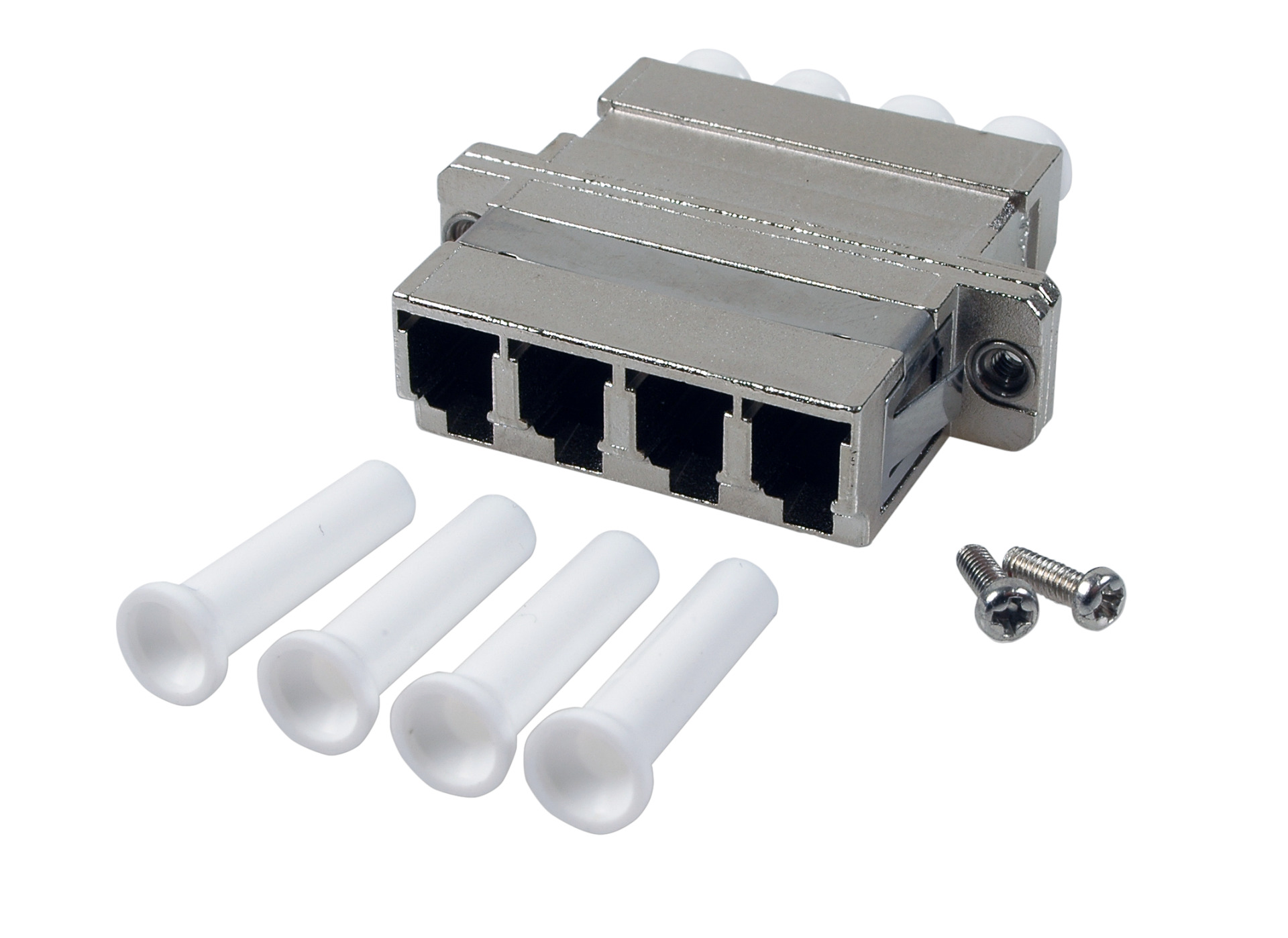 LC Quad adapter full metal singlemode, sleeve ceramic