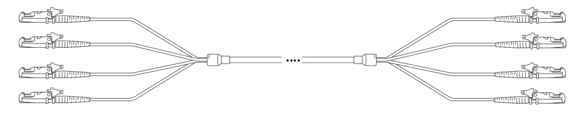 Breakout I-V(ZN) HH OS2 9/125µm E2000®/ E2000® 8E 1,0m