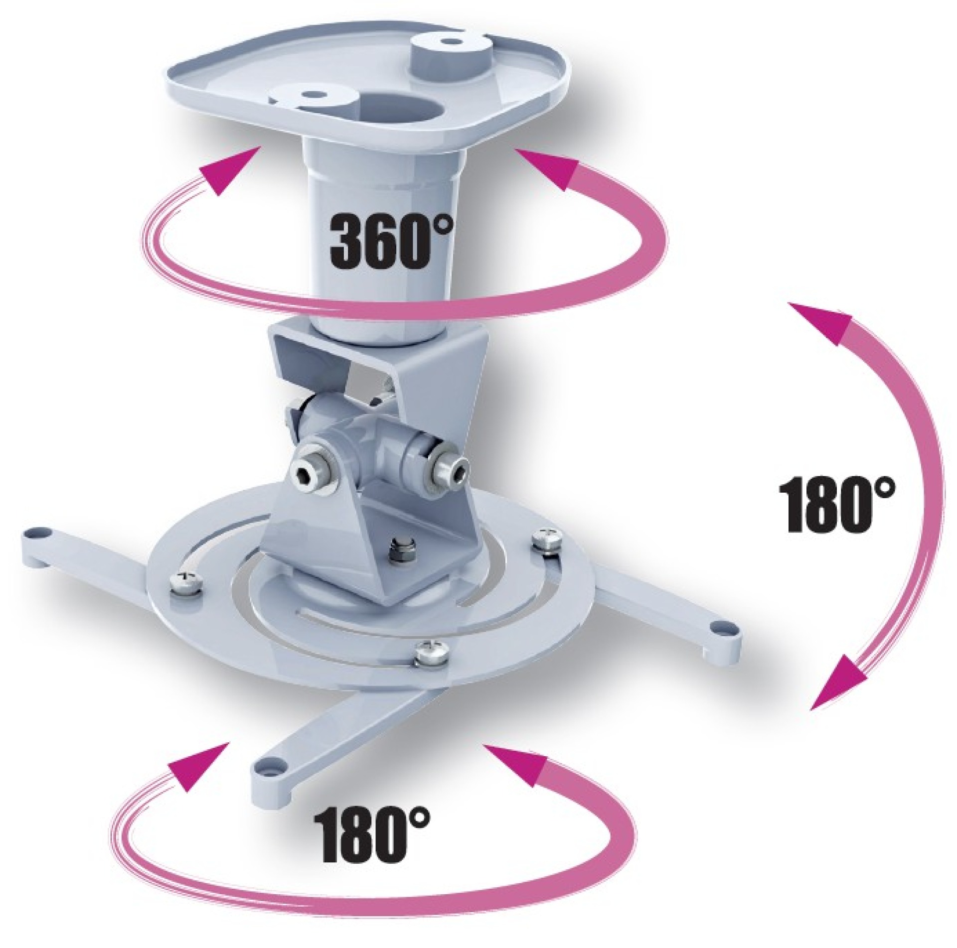 Universal-Deckenhalterung für Beamer, Weiß