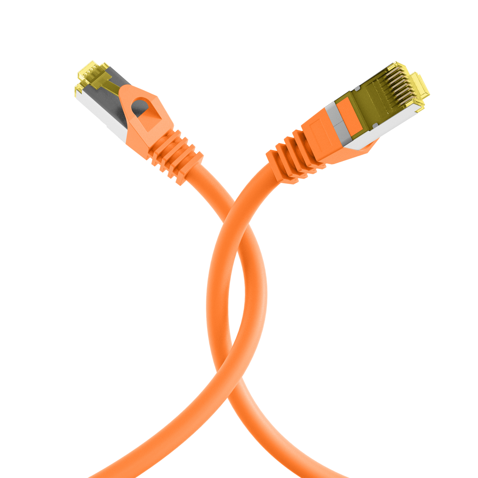 RJ45 Patch Cord Cat.6A S/FTP LSZH Cat.7 raw cable orange 15m