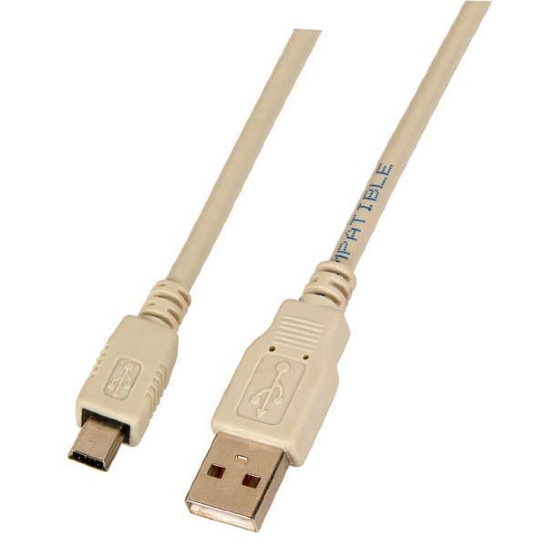 USB2.0 Anschlusskabel A-Mini B (5polig), St.-St., 1,8m, grau, Classic