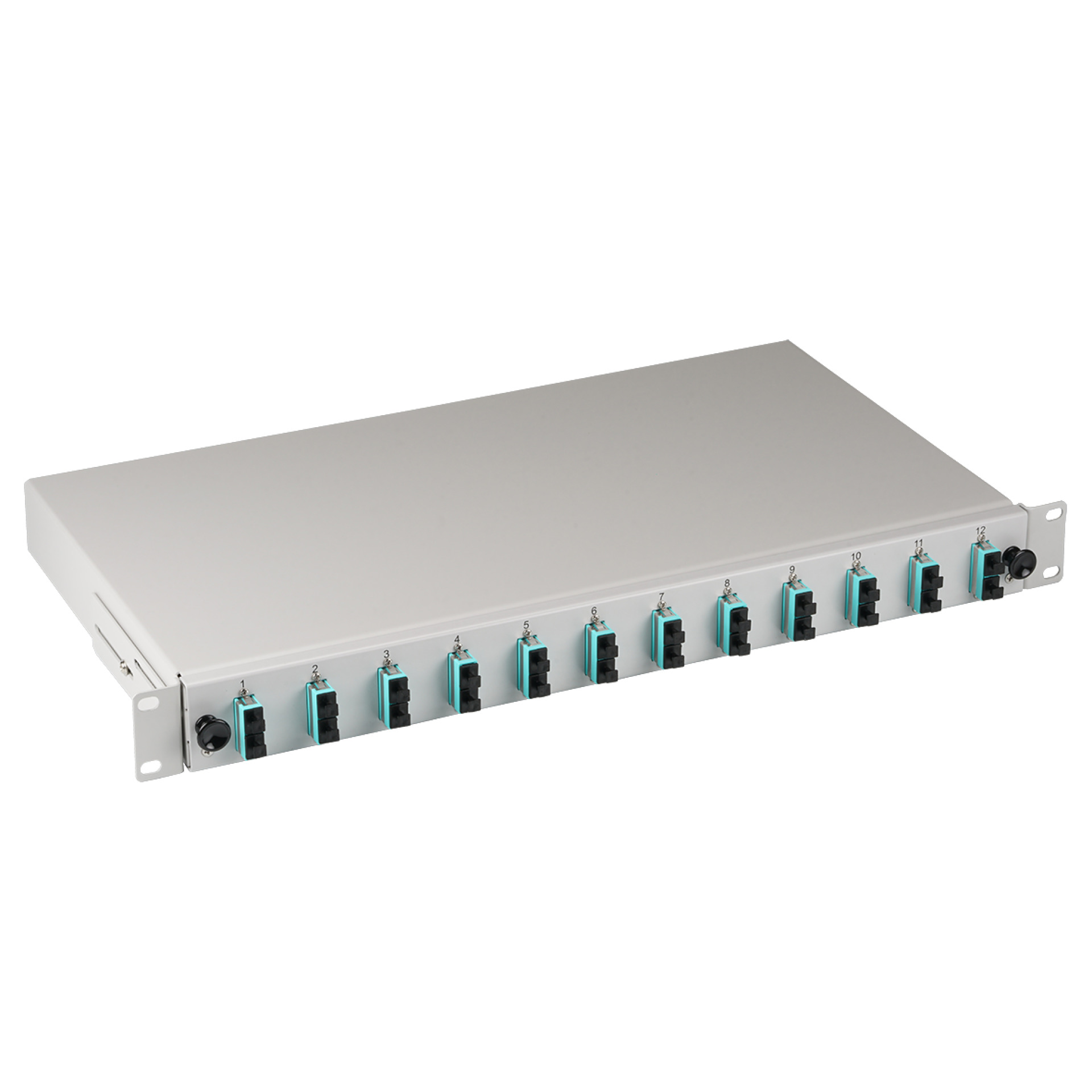 Spleißbox SC 50/125µ OM3 ausziehbar, 12 Pigtails / 6 Kupplungen