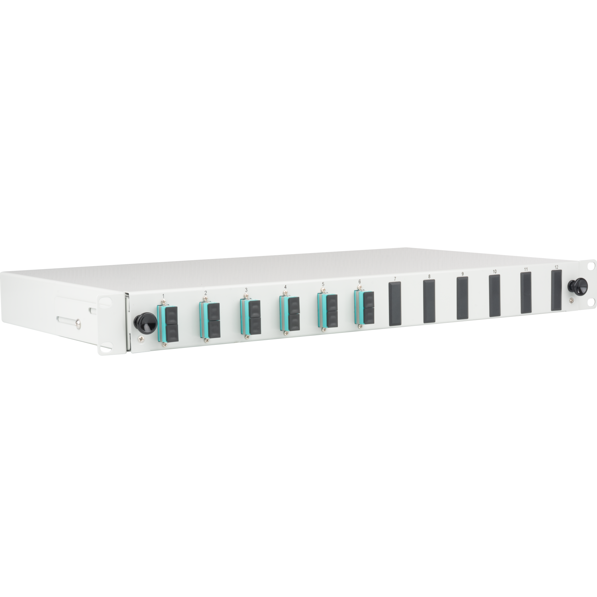 Spleißbox gr ausziehbar SC OM3 12xPigtail & 6xDuplex-Kupplung