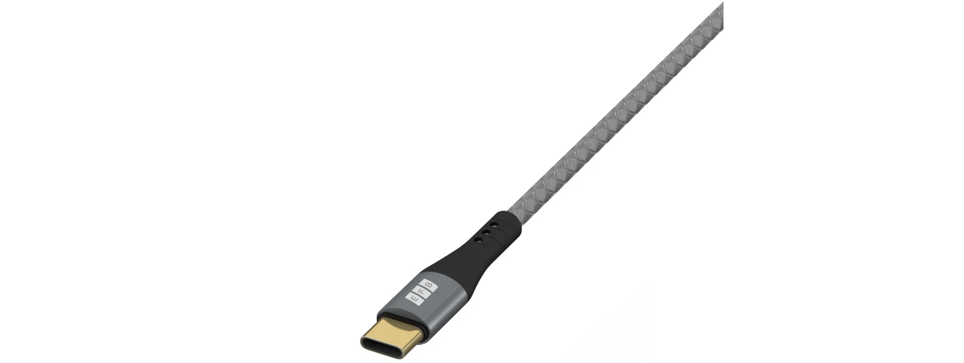 USB-C Kabel von EFB-Elektronik mit vergoldetem Stecker und strapazierfähigem Textilmantel für schnelle Datenübertragung und Laden