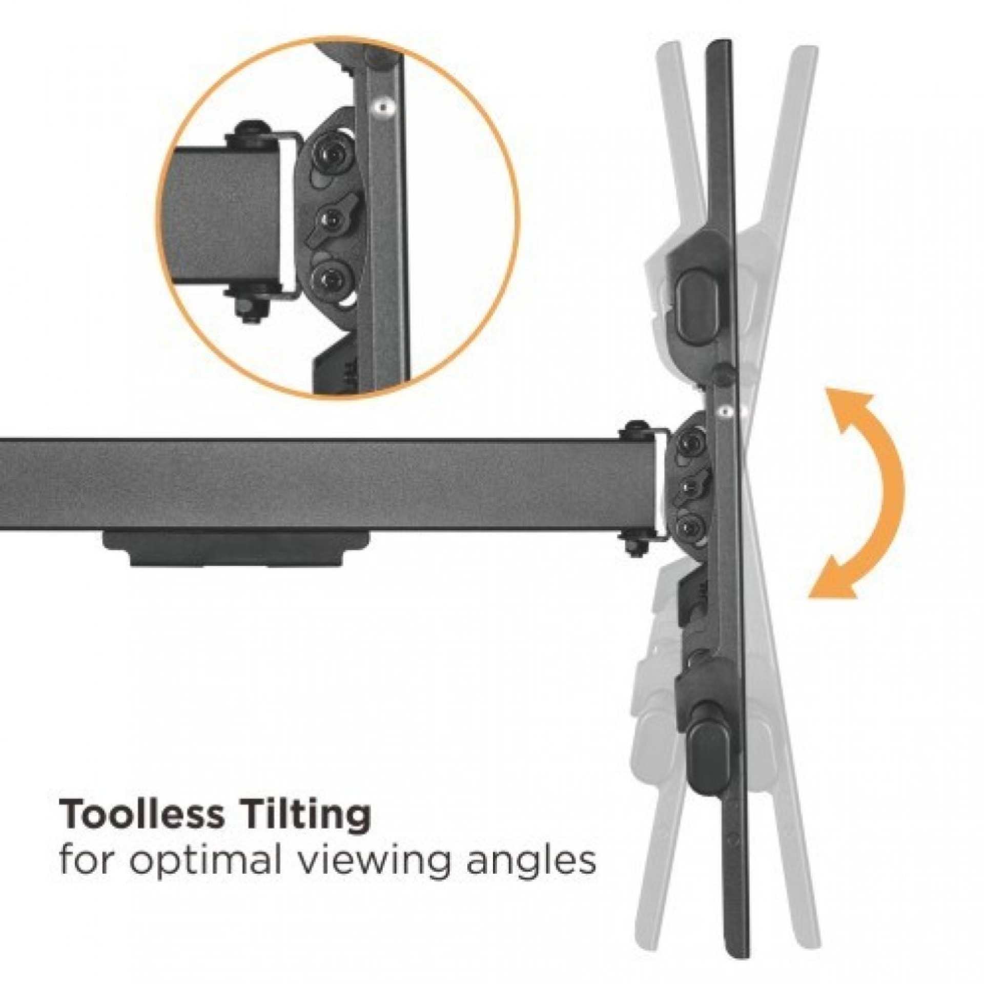 Wandhalterung für 1 LCD TV LED 43"-80", ,1015mm Wandabstand,  Schwarz