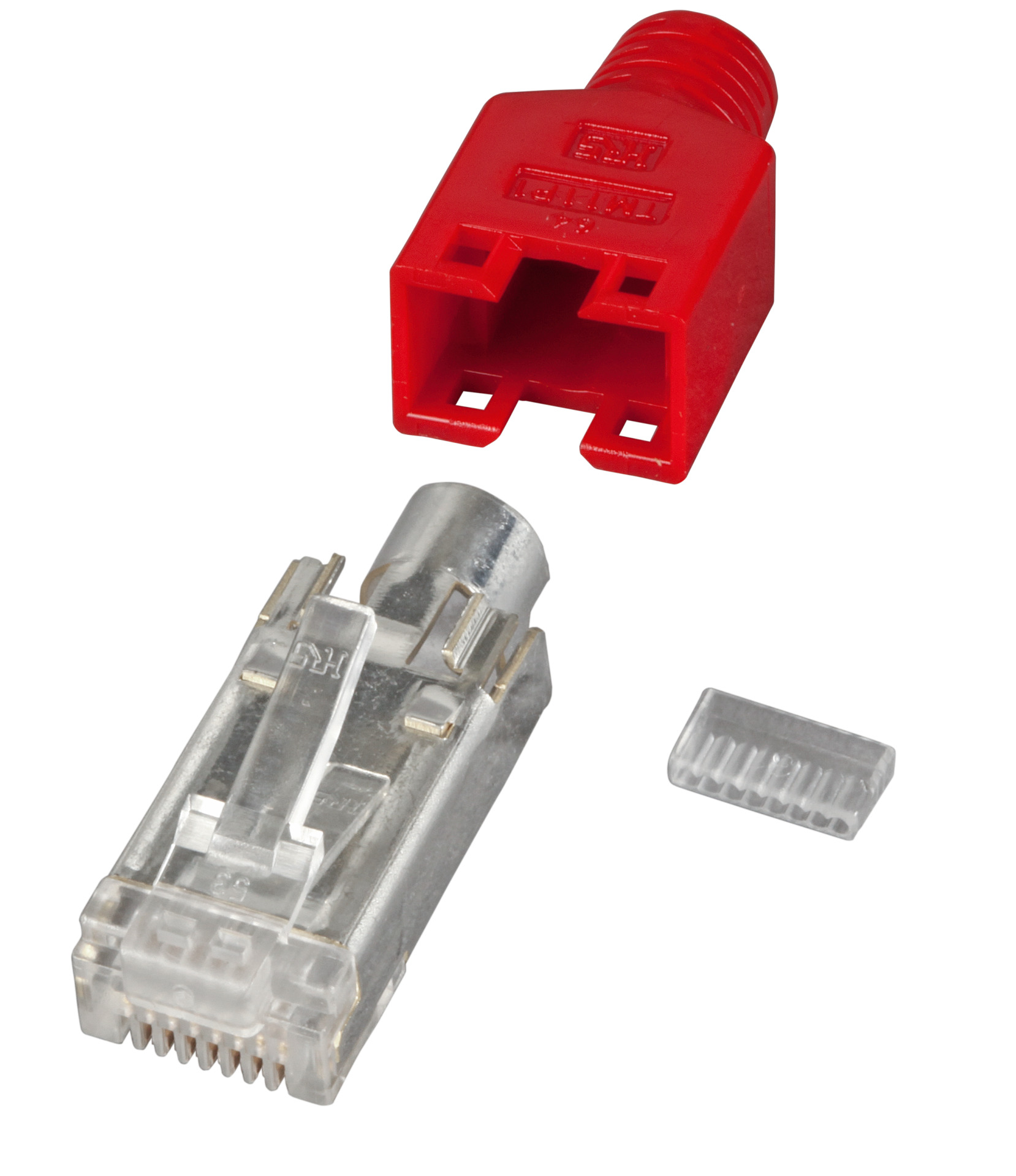 RJ45-Hirose Stecker STP, TM11 rot, 50 Stück, 3 Elemente, Cat.5e