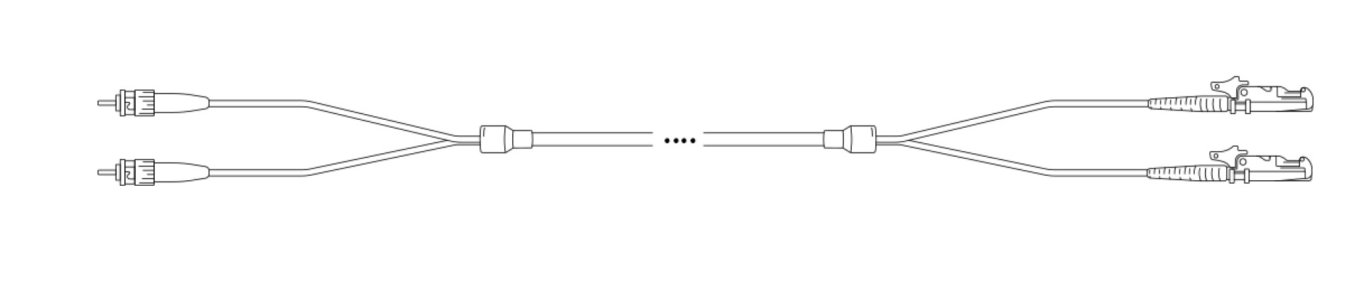 Breakout I-V(ZN) HH OS2 9/125µm ST/E2000® 12E 1,0m