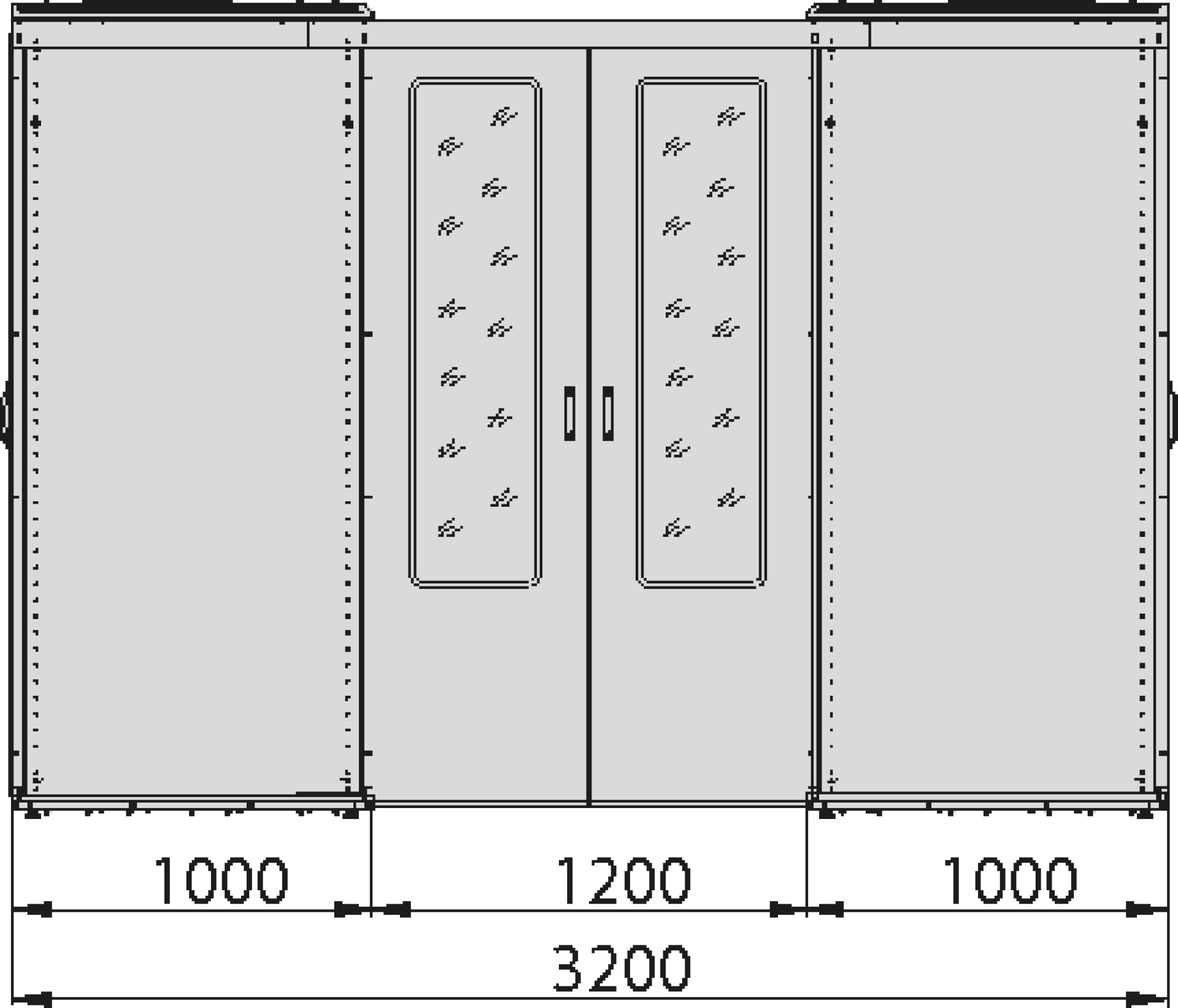 Slidiung Door for Cold/Warm Aisle for PRO 47U +100 mm, 1200 mm, RAL9005