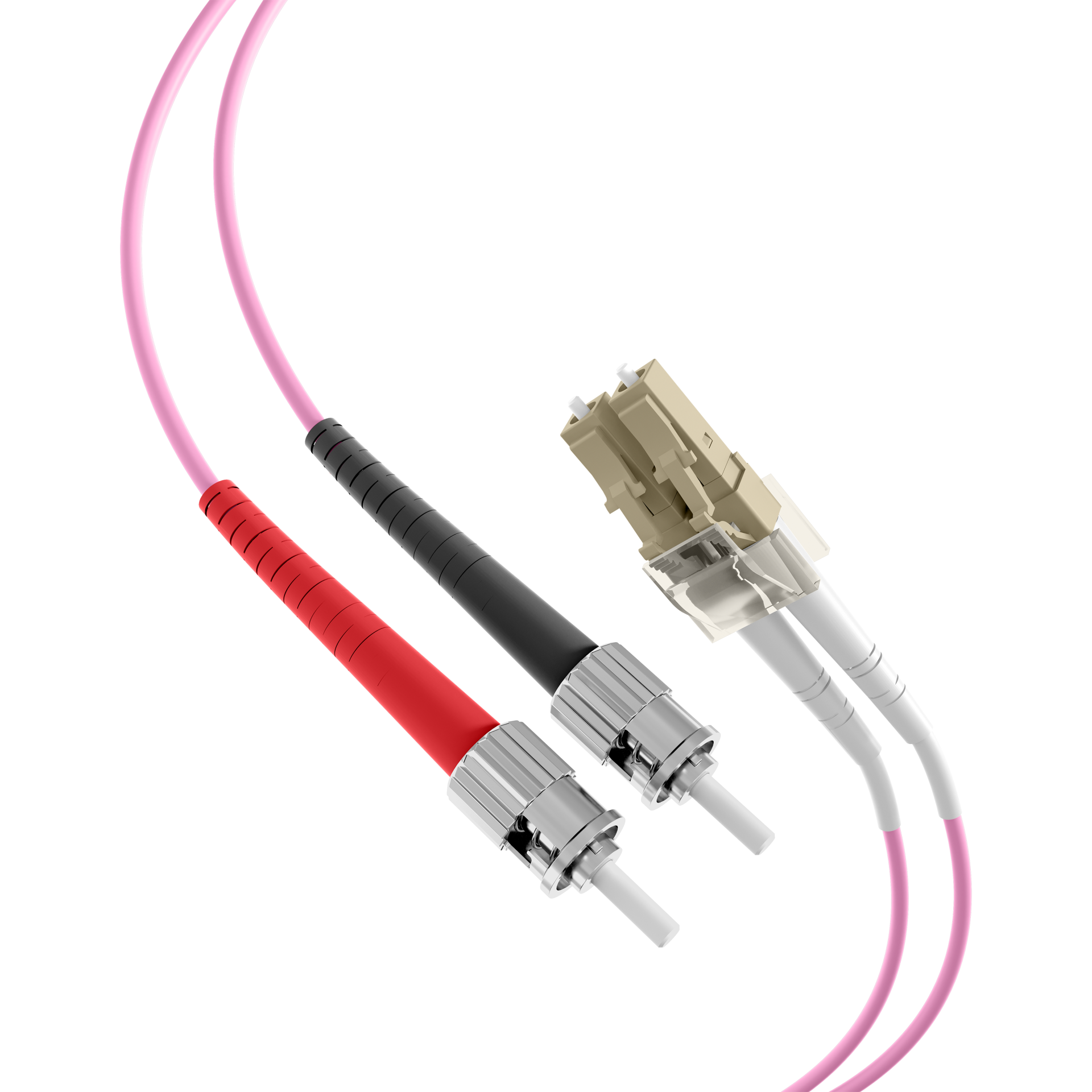 Duplex Patchkabel LC-ST OM4 2m LSZH 2mm erikaviolett
