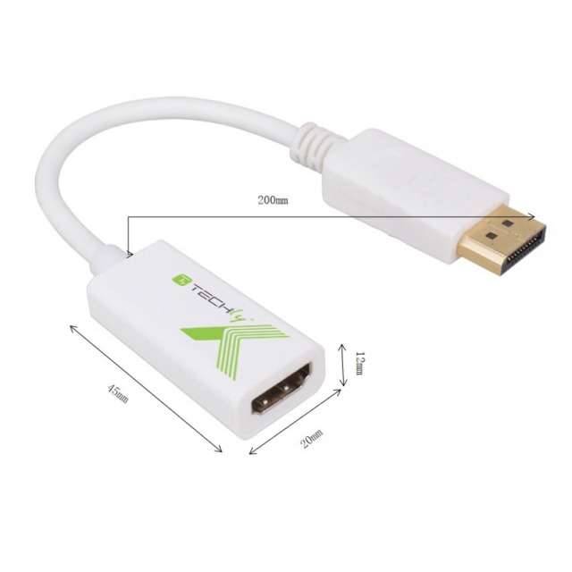 Adapter DisplayPort M 1.2 auf HDMI F, passiv, 4K 30Hz, weiß