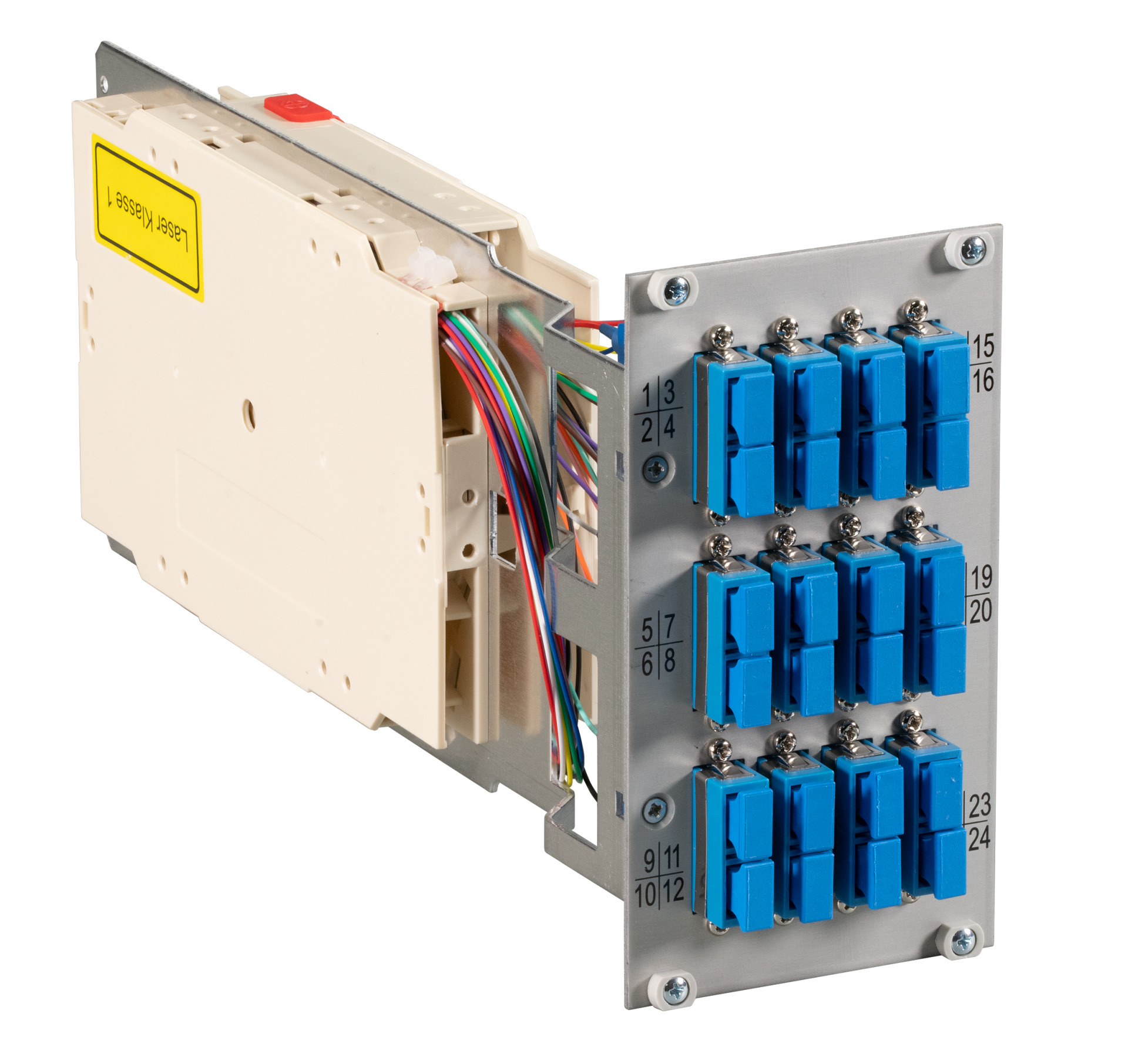 Moduleinschub 3HE/14TE, 9/125µ OS2, 12x SC/APC Duplex grün