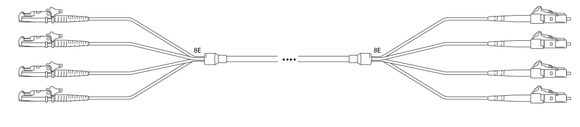 U-DQ(ZN)BH G657A 9/125µm E2000®-APC/LC-APC 8E 1,0m