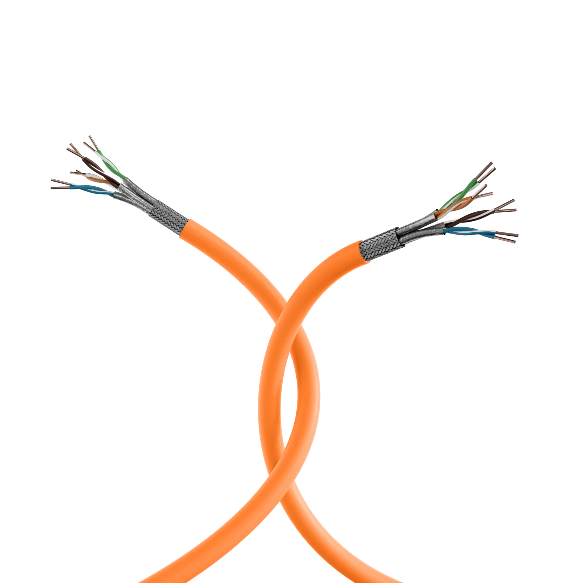 LAN Cat.7 1000 AWG23 S/FTP,4P, CPR Dca, orange, 500m