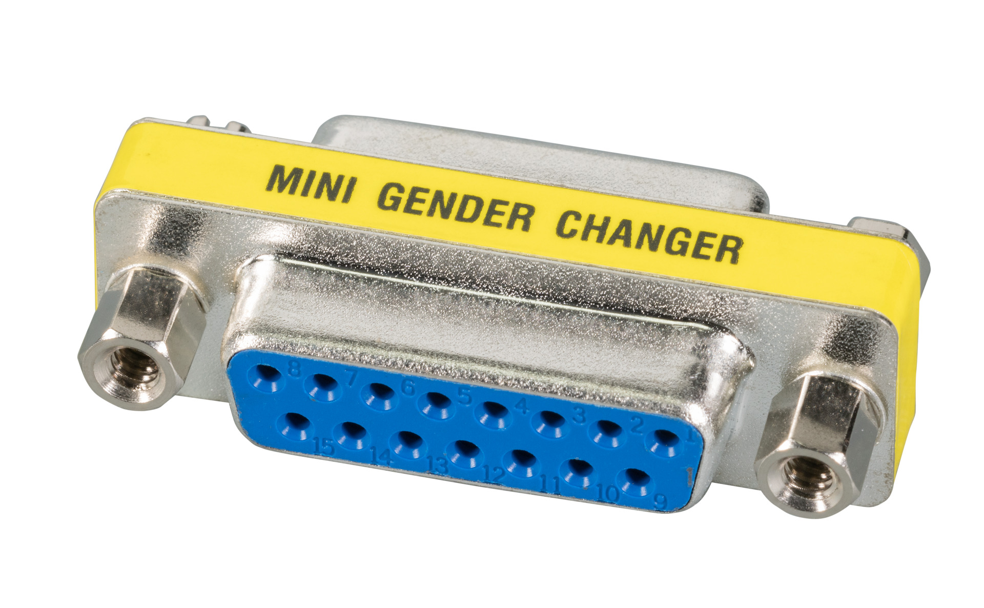 Mini Gender Changer, DSub 15, F-F