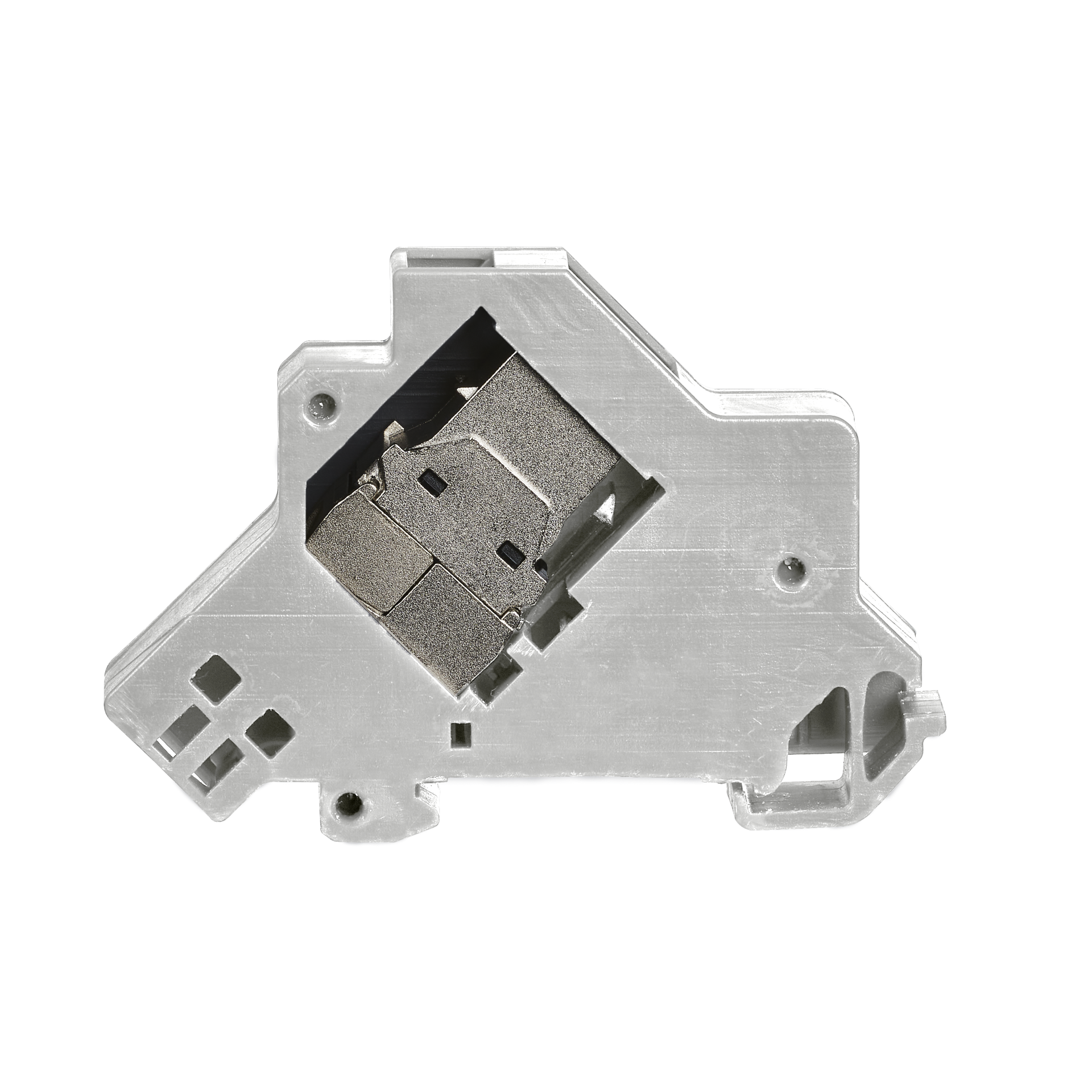 Keystone holder 1-Port, for DIN Rail in subdistribution, plastic