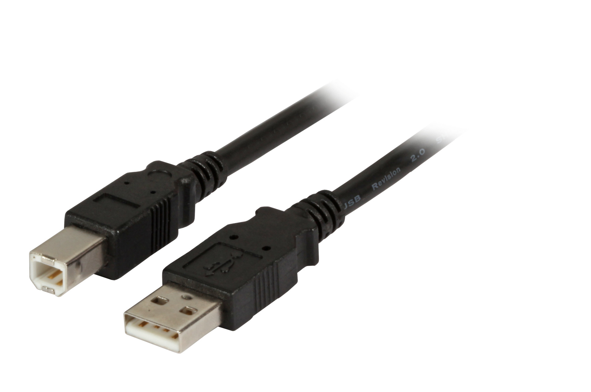 USB2.0 Anschlusskabel A-B, St.-St., 1,0m, schwarz, Premium