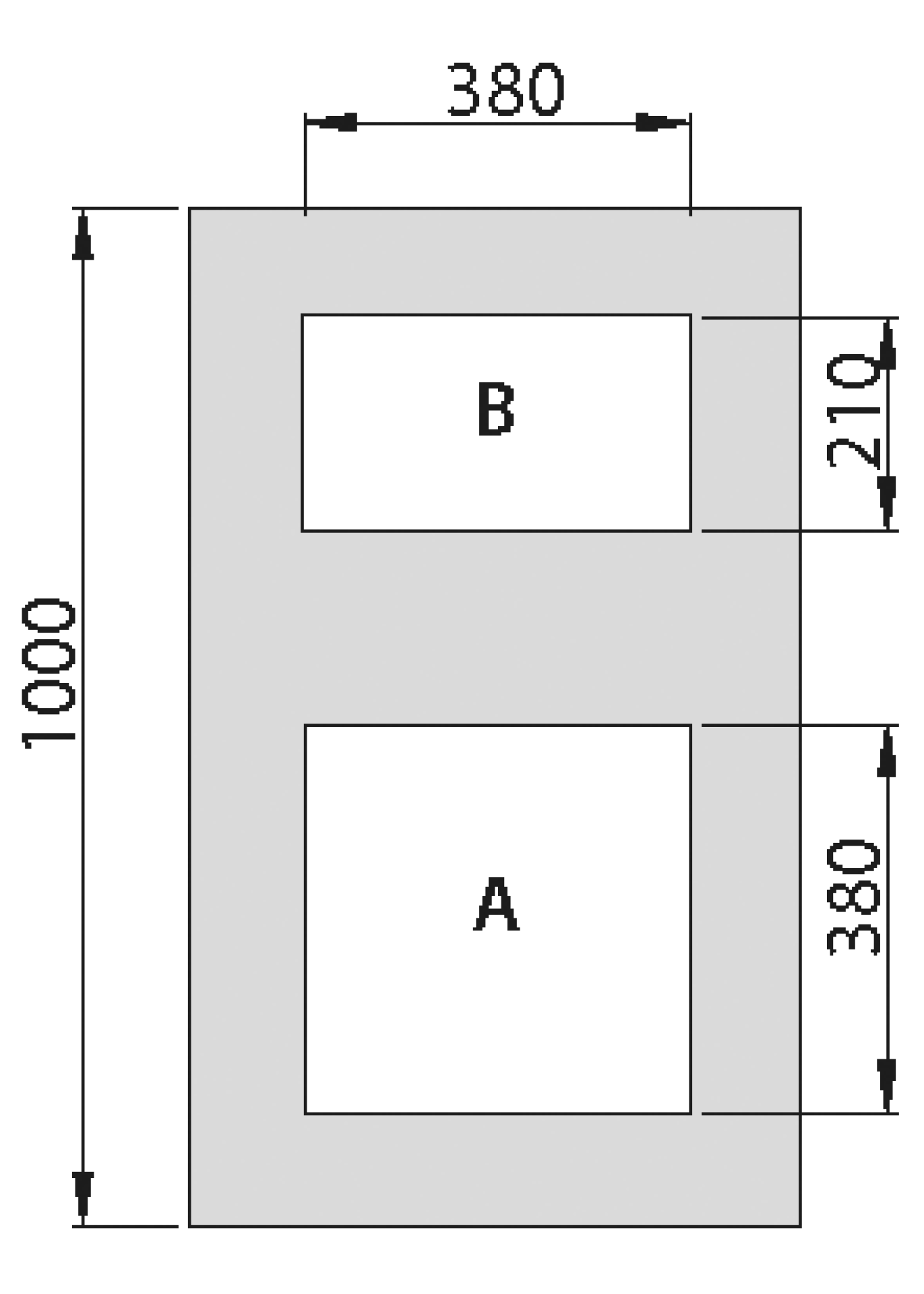 Modul geschlossen, Öffnung A, RAL9005, für PRO