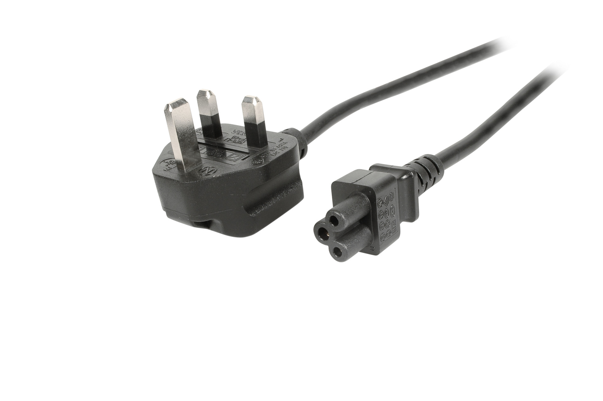 Power Cable UK BS1363A - C5 180°, Black, 5.0 m, 3 x 0.75 mm²