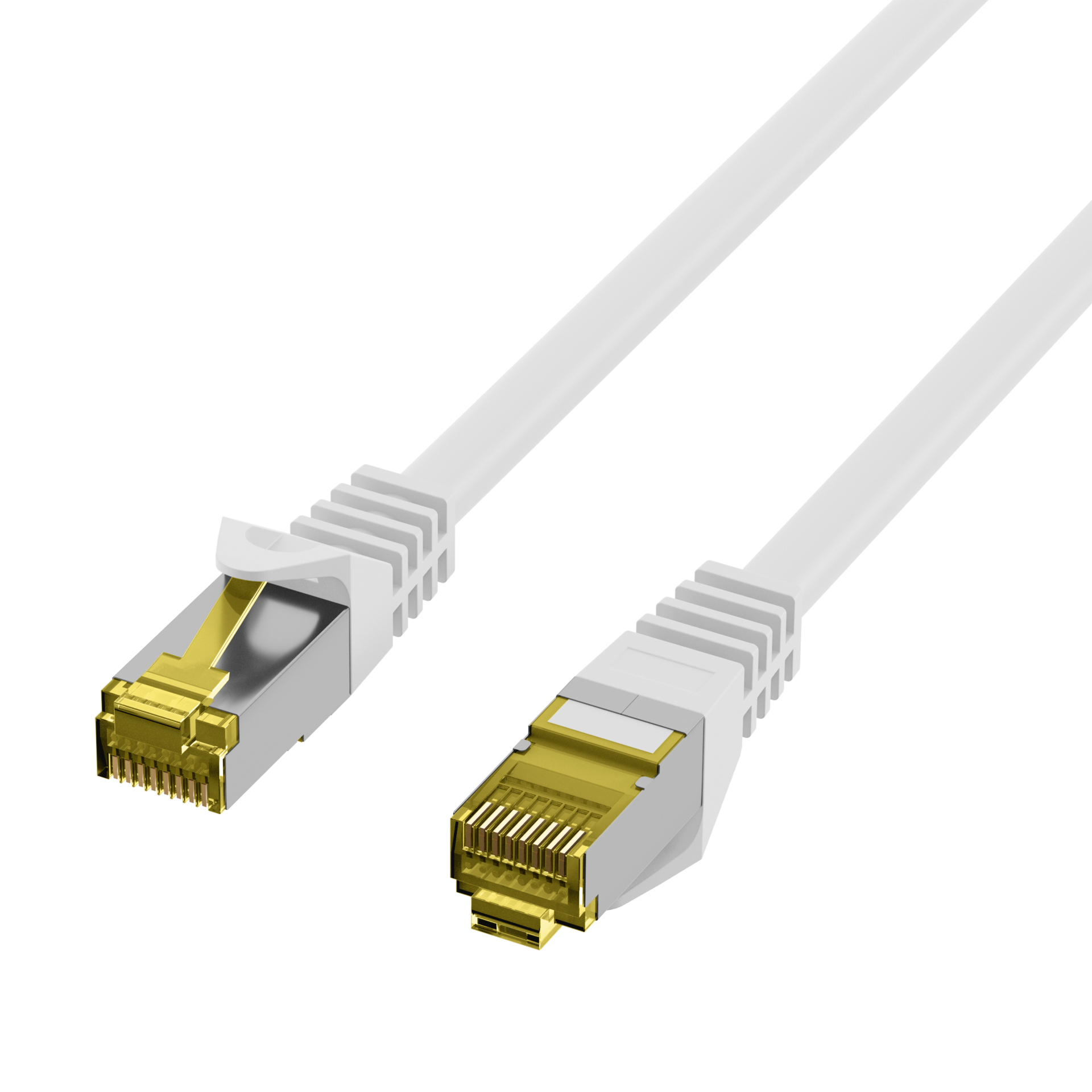 RJ45 Patchkabel Cat.6A S/FTP LSZH  Cat.7 Rohkabel weiß 20m