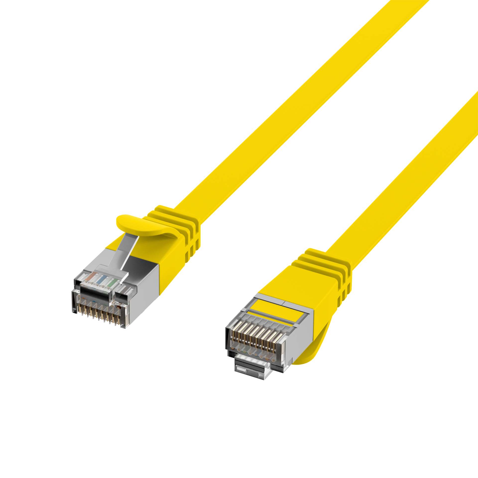 RJ45 Flachpatchkabel Cat.6A U/FTP PVC  gelb 1m