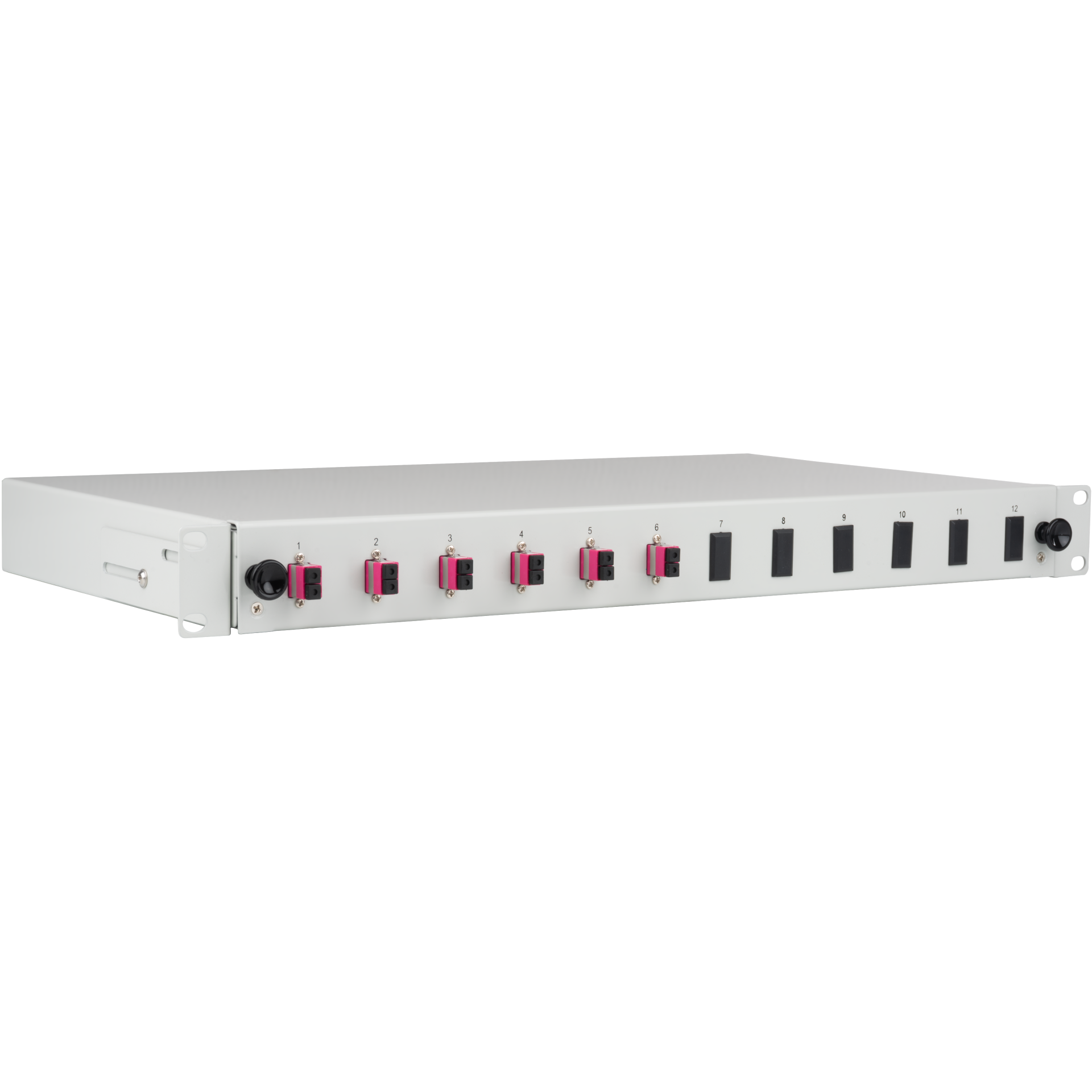 Spleißbox gr ausziehbar LC OM4 12xPigtail & 6xDuplex-Kupplung