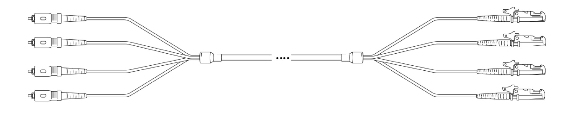 Breakout I-V(ZN) HH OS2 9/125µm SC/E2000® 2E 1,0m