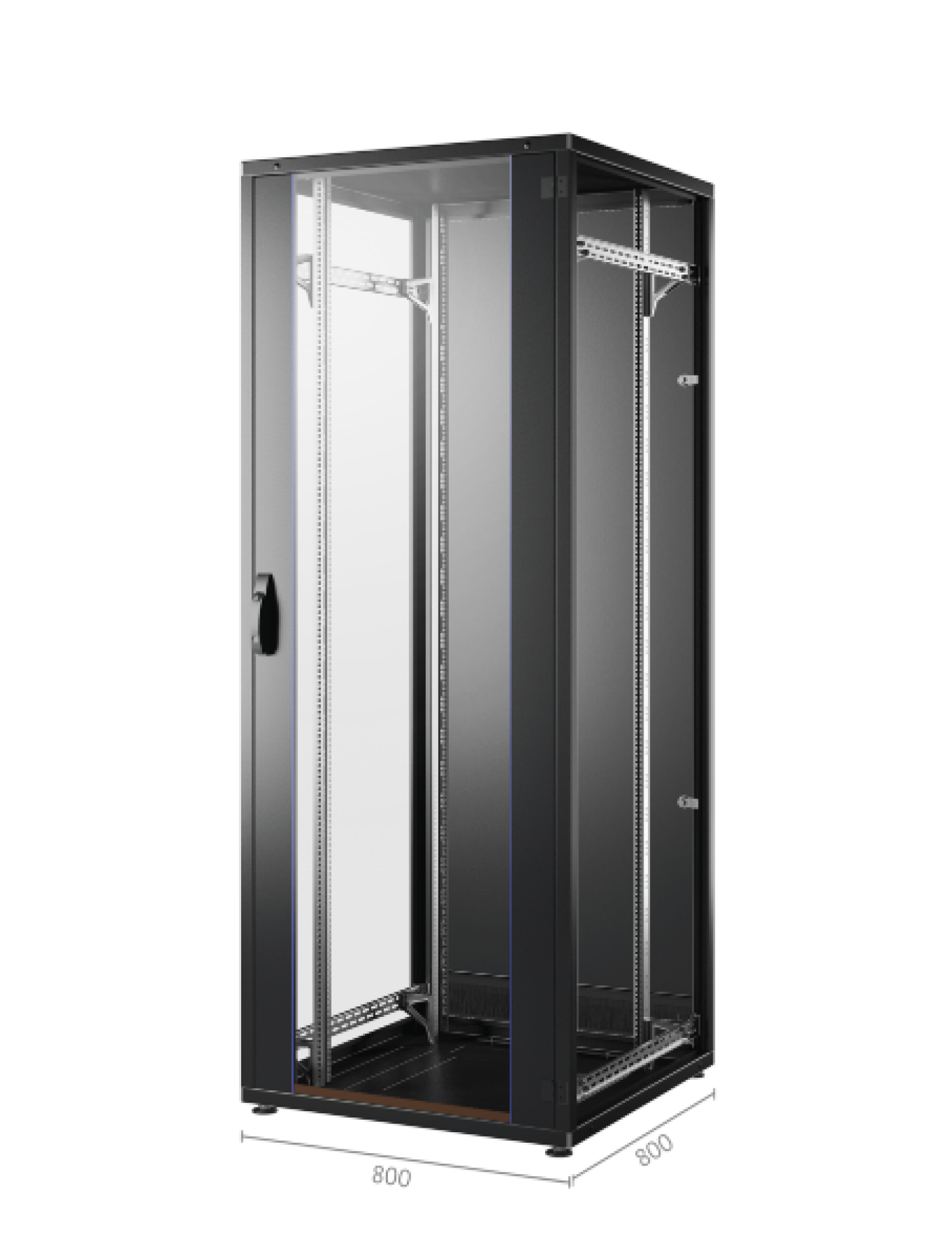 19" Netzwerkschrank PRO 18HE 800x800mm, RAL9005 ohne Seitenwände