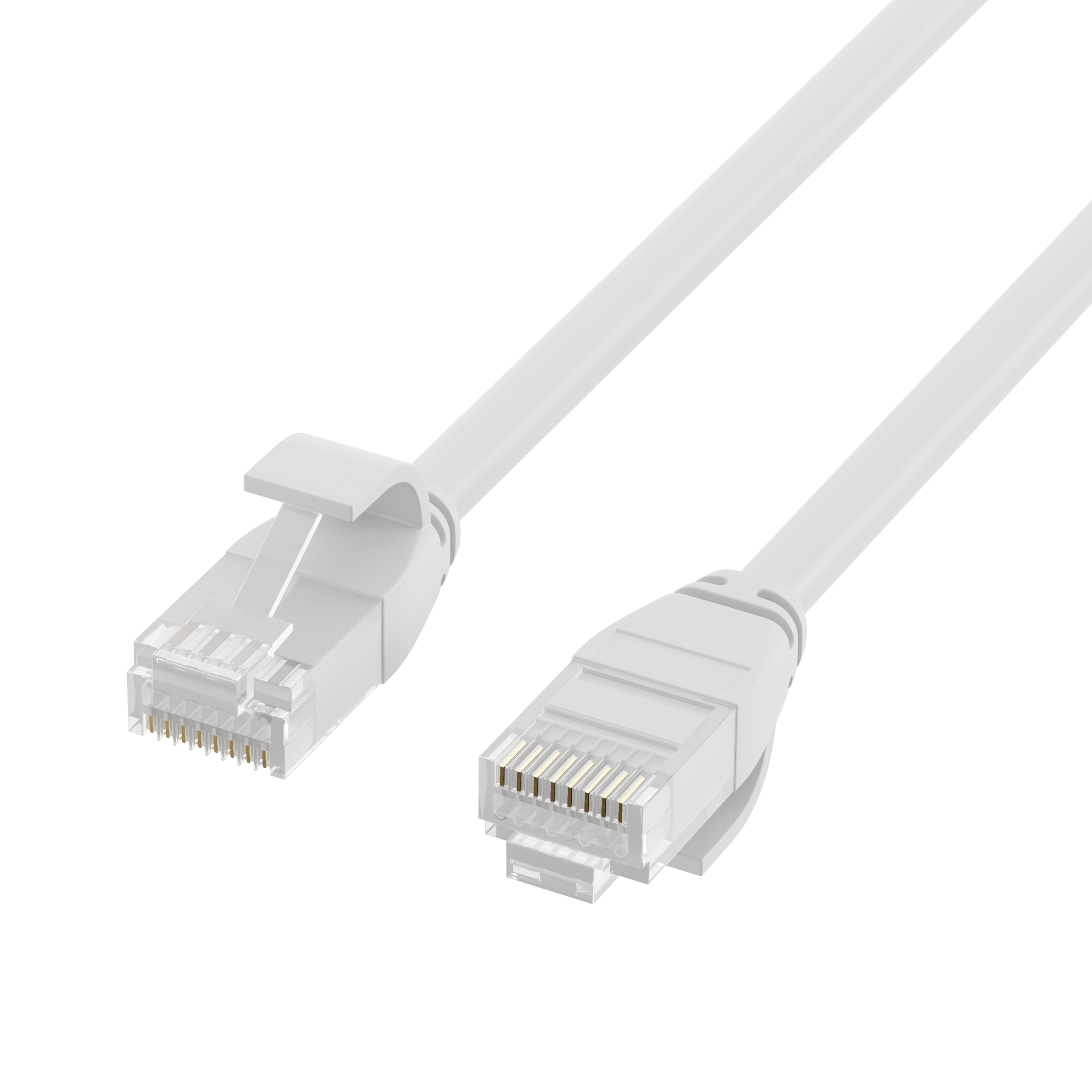 RJ45 Patchkabel Cat.6A U/UTP TPE 3,6mm ultraflex weiß 0,5m