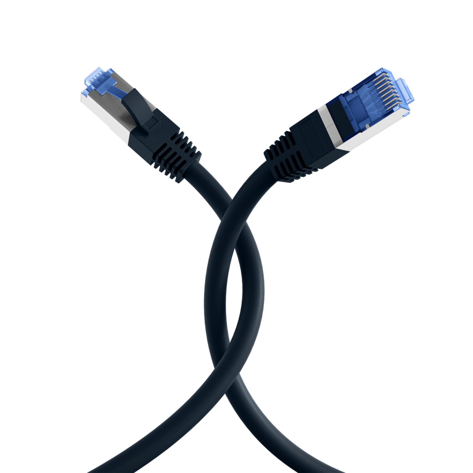 RJ45 Patchkabel Cat.6A S/FTP TPE Cat.7 Rohkabel superflex schwarz 10m